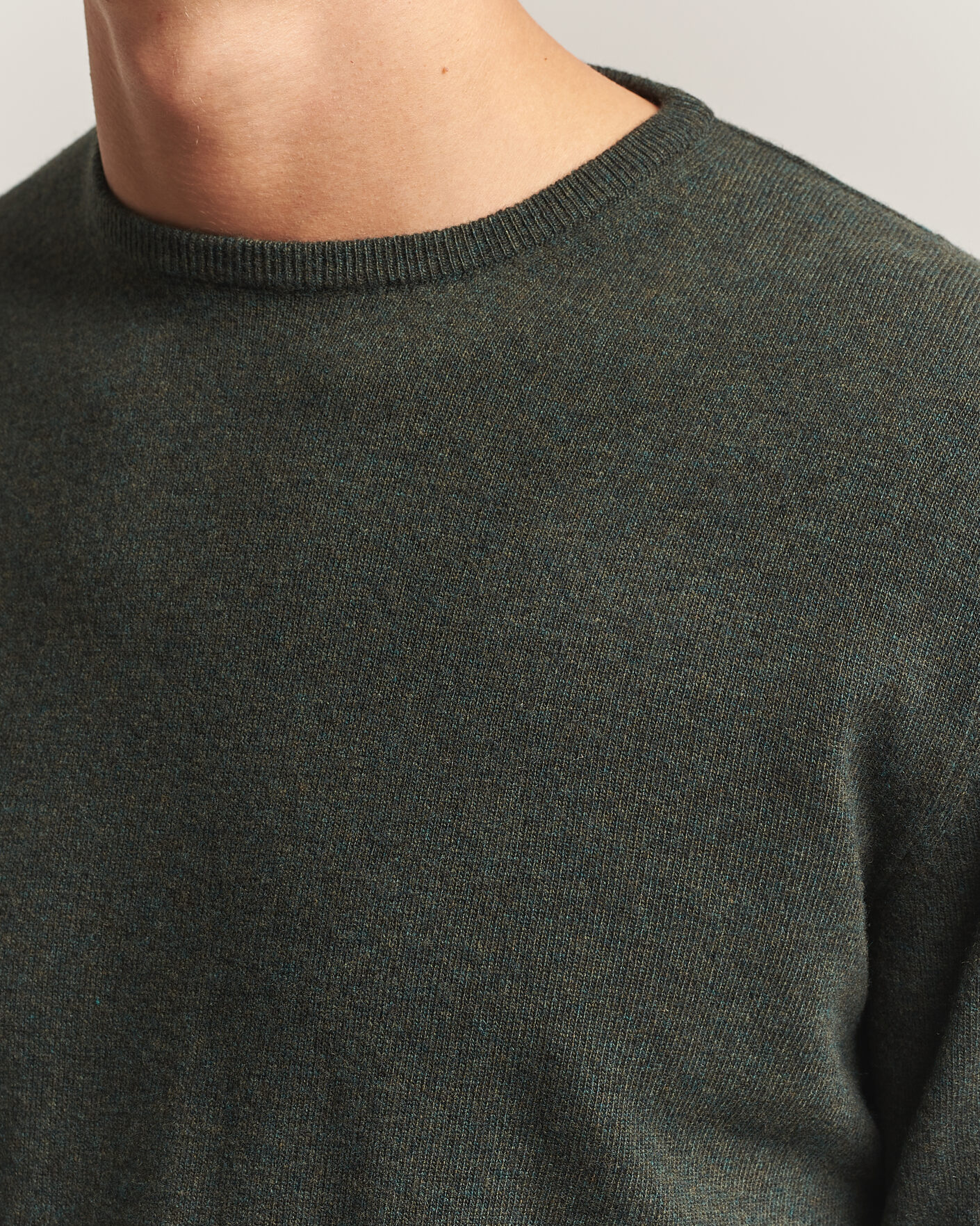 Mies | Puserot | Morgano | Wool/Cashmere Crewneck Dark Green