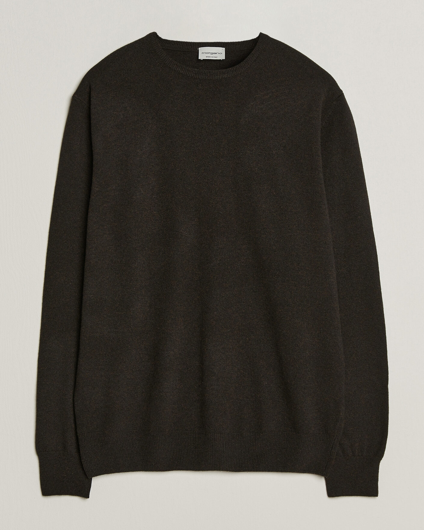 Mies | Puserot | Morgano | Wool/Cashmere Crewneck Dark Brown