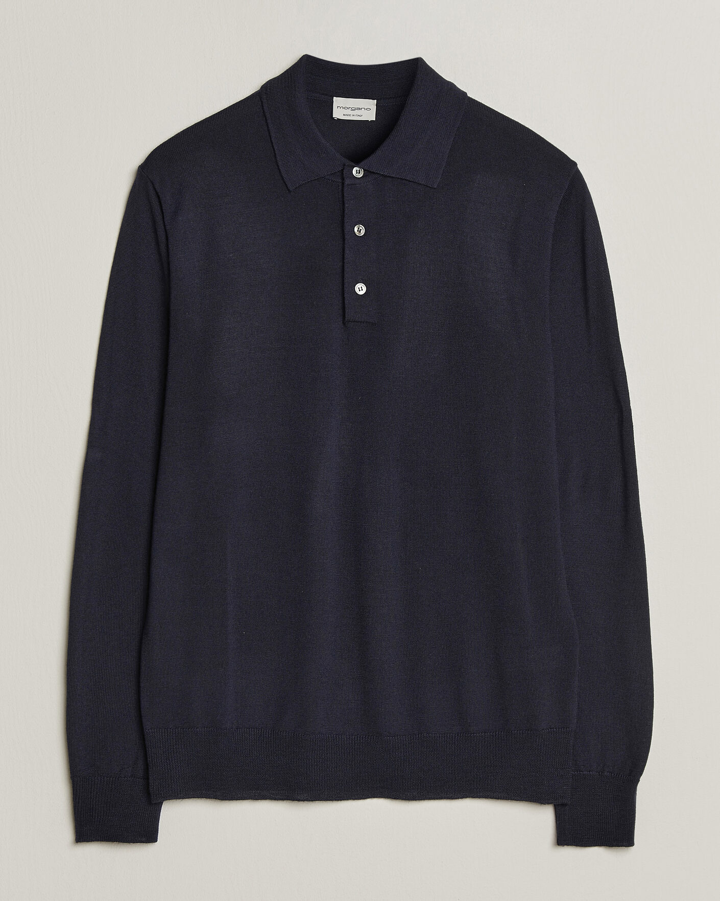 Mies | Puserot | Morgano | Extra Fine Merino Wool Polo Navy