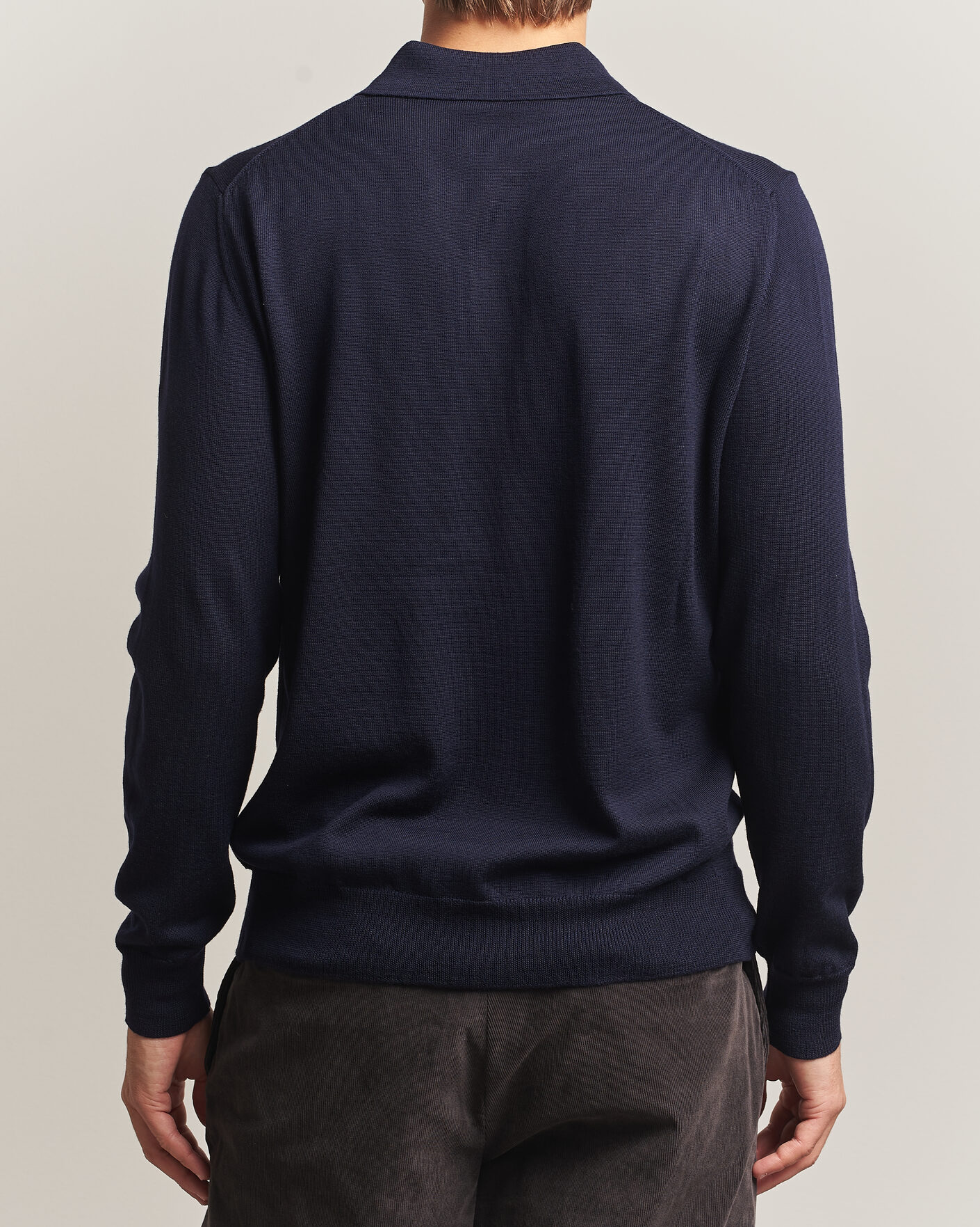 Mies | Puserot | Morgano | Extra Fine Merino Wool Polo Navy