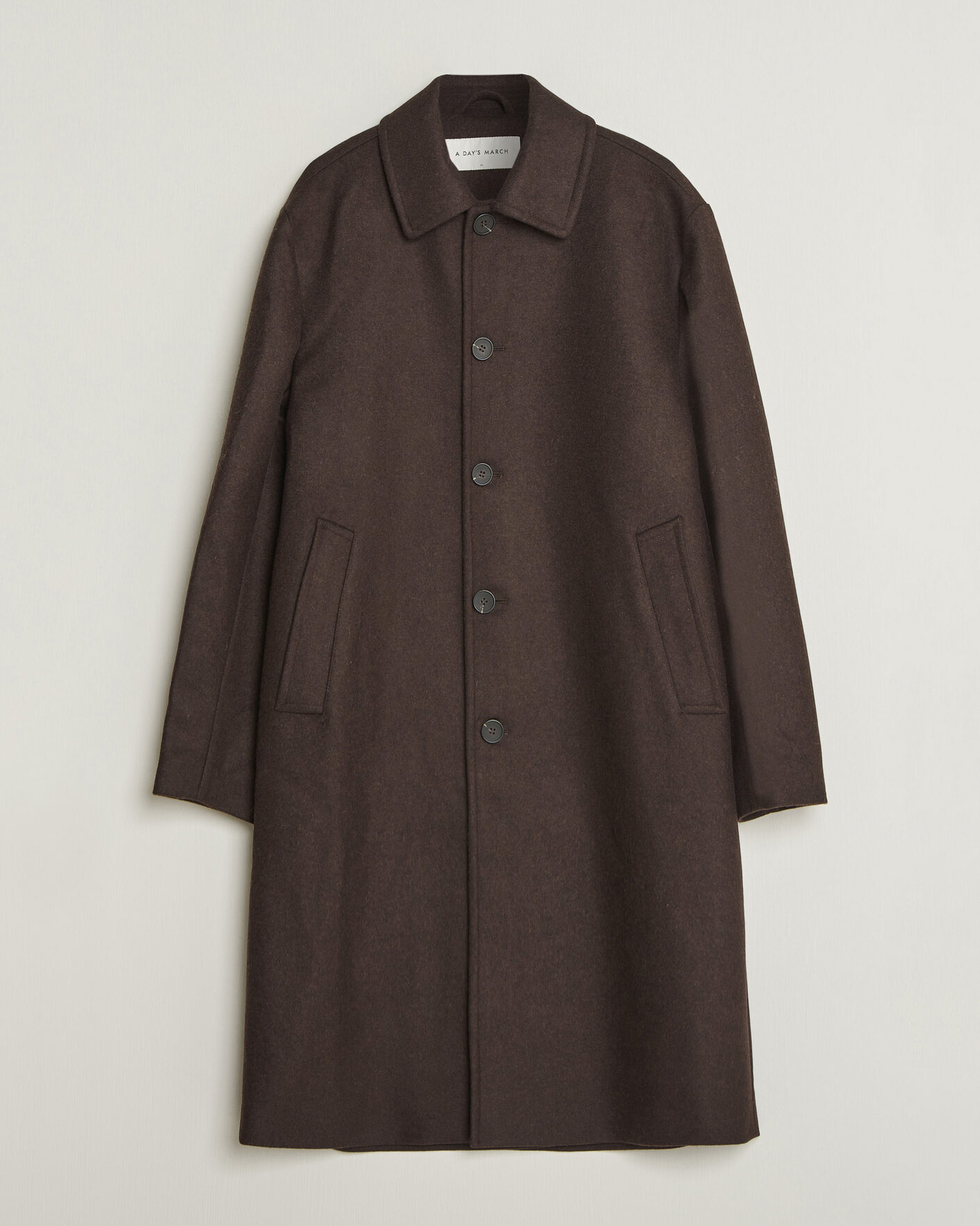 Mies | Takit | A Day's March | Shamrock Wool Car Coat Dark Brown