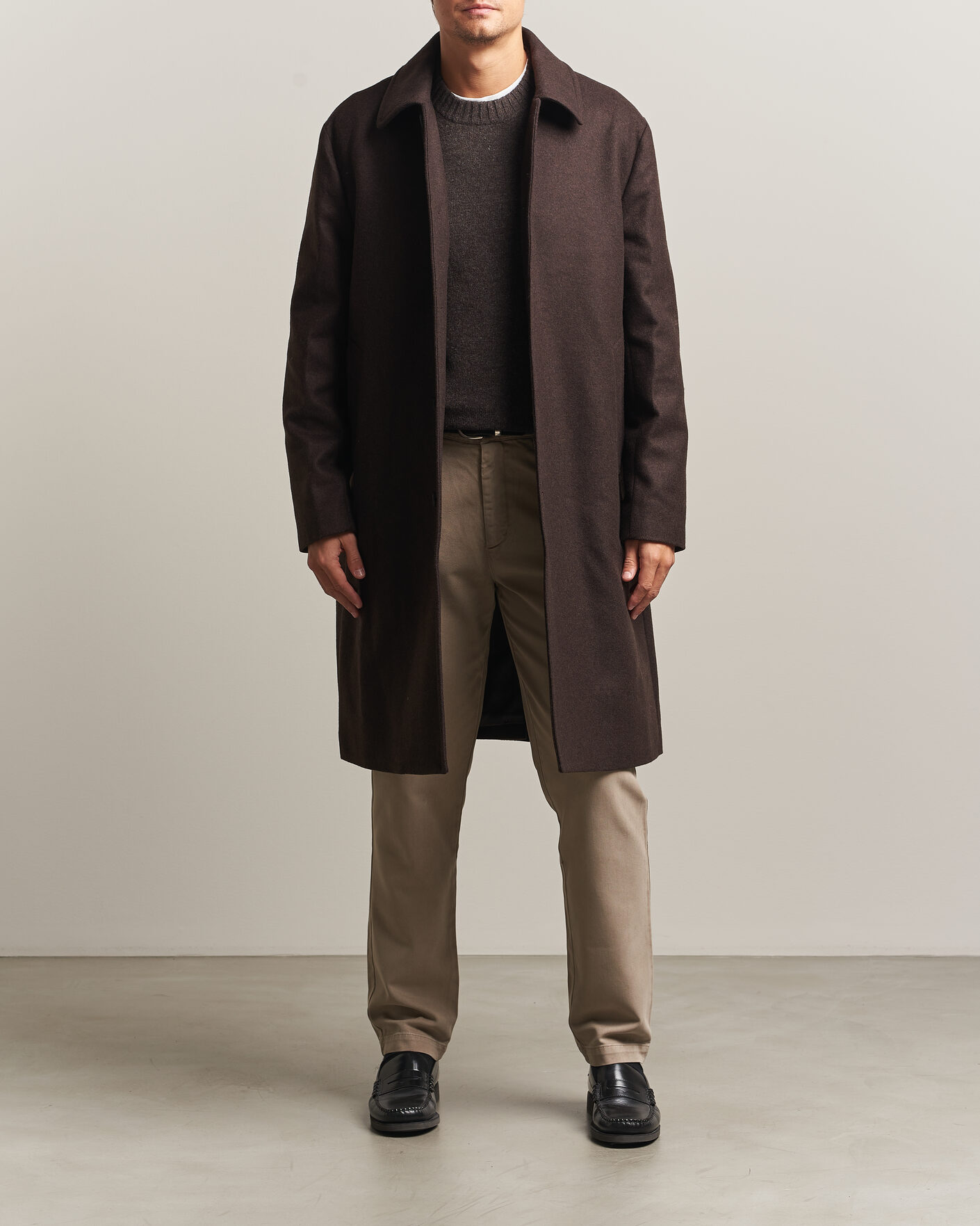 Mies | Takit | A Day's March | Shamrock Wool Car Coat Dark Brown