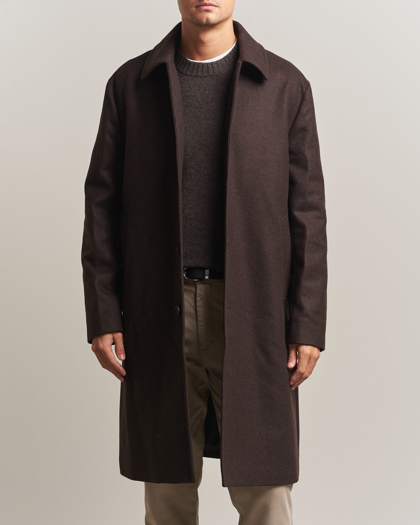Mies | Takit | A Day's March | Shamrock Wool Car Coat Dark Brown