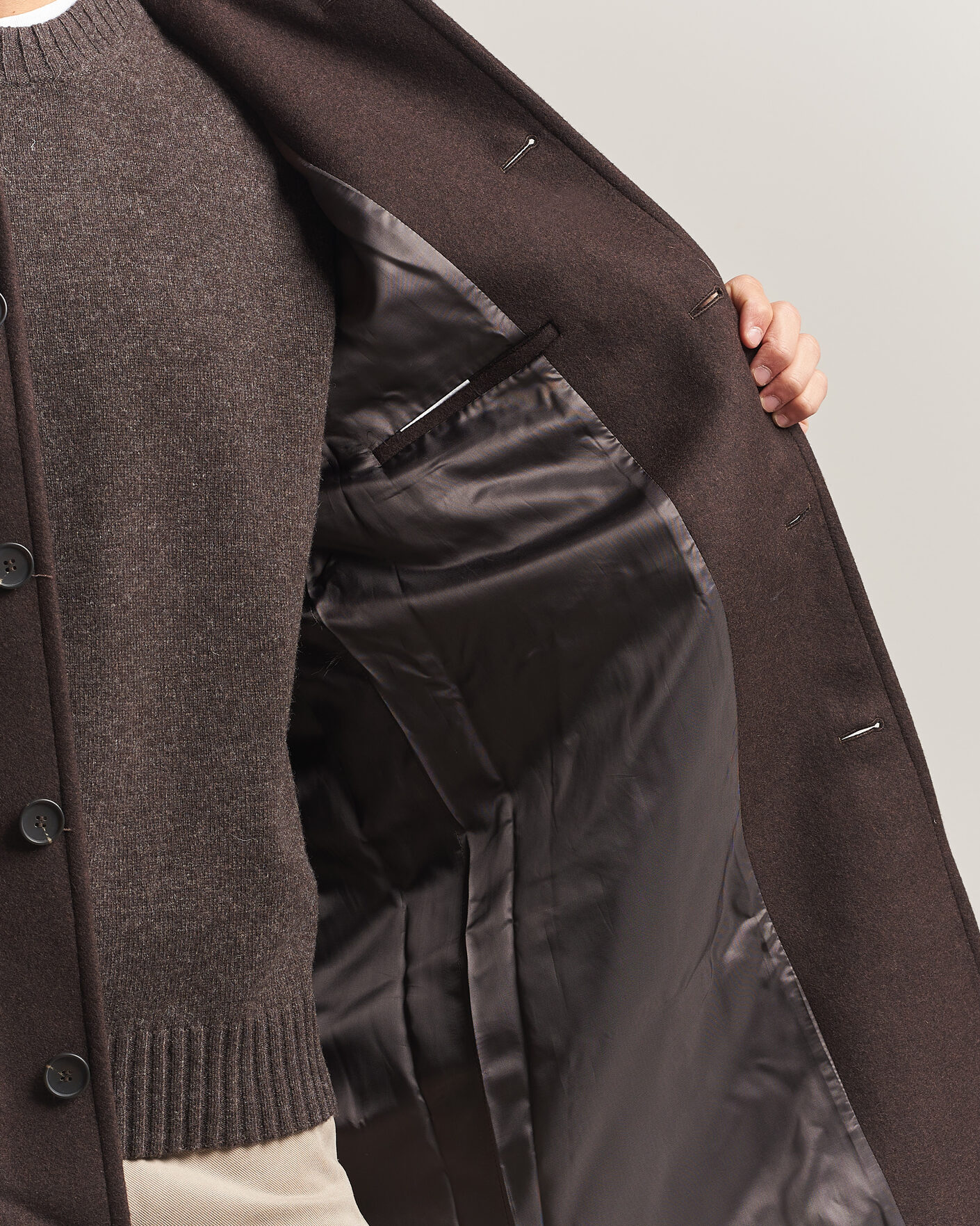 Mies | Takit | A Day's March | Shamrock Wool Car Coat Dark Brown