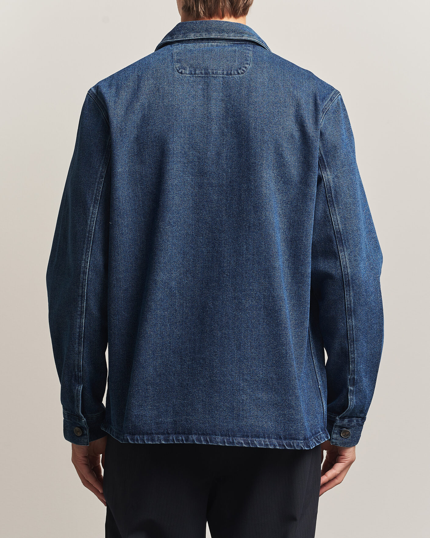 Mies | Kauluspaidat | A Day's March | Algot Denim Overshirt Dark Blue Wash