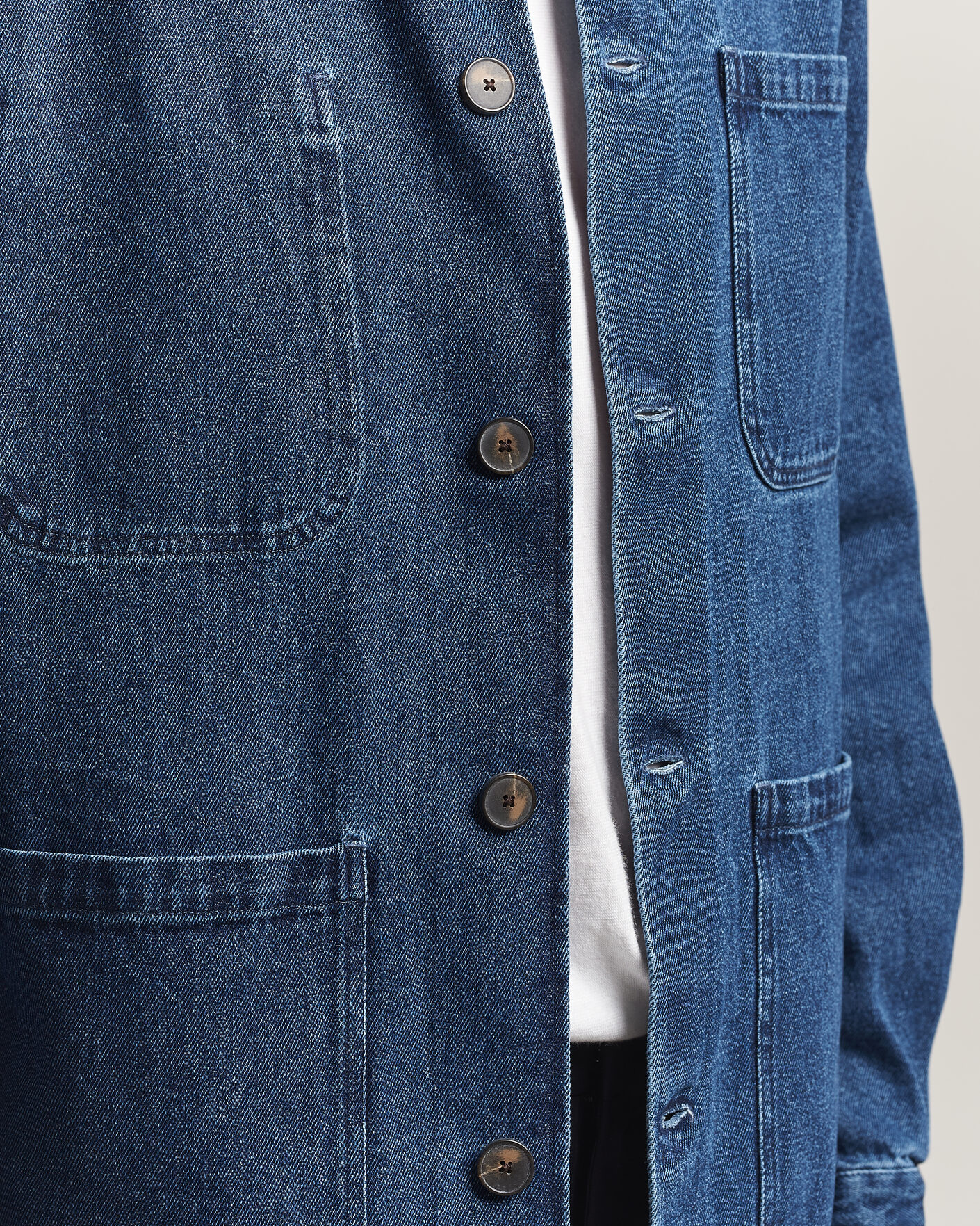 Mies | Kauluspaidat | A Day's March | Algot Denim Overshirt Dark Blue Wash