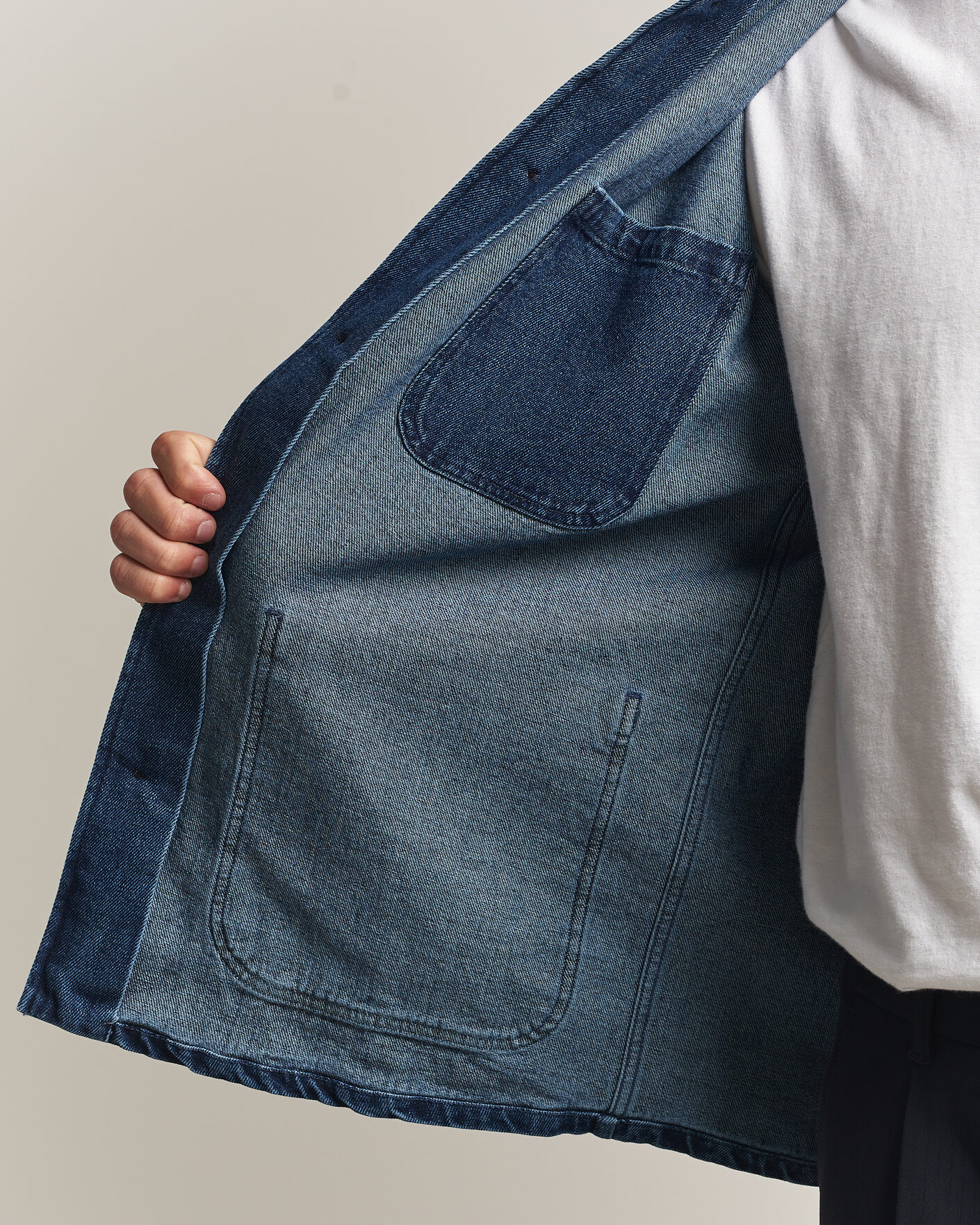 Mies | Kauluspaidat | A Day's March | Algot Denim Overshirt Dark Blue Wash