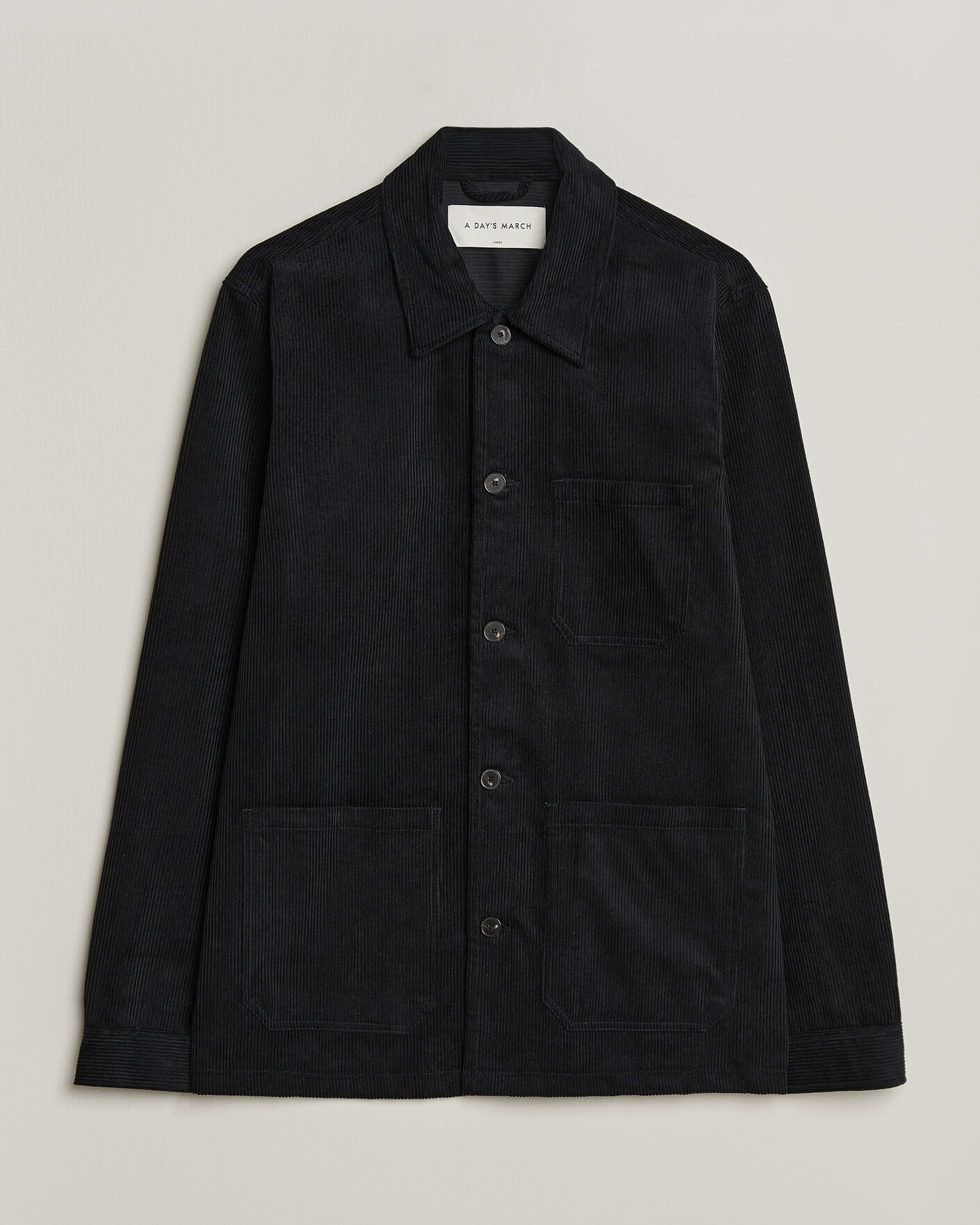 Mies | Kauluspaidat | A Day's March | Original Corduroy Overshirt Black