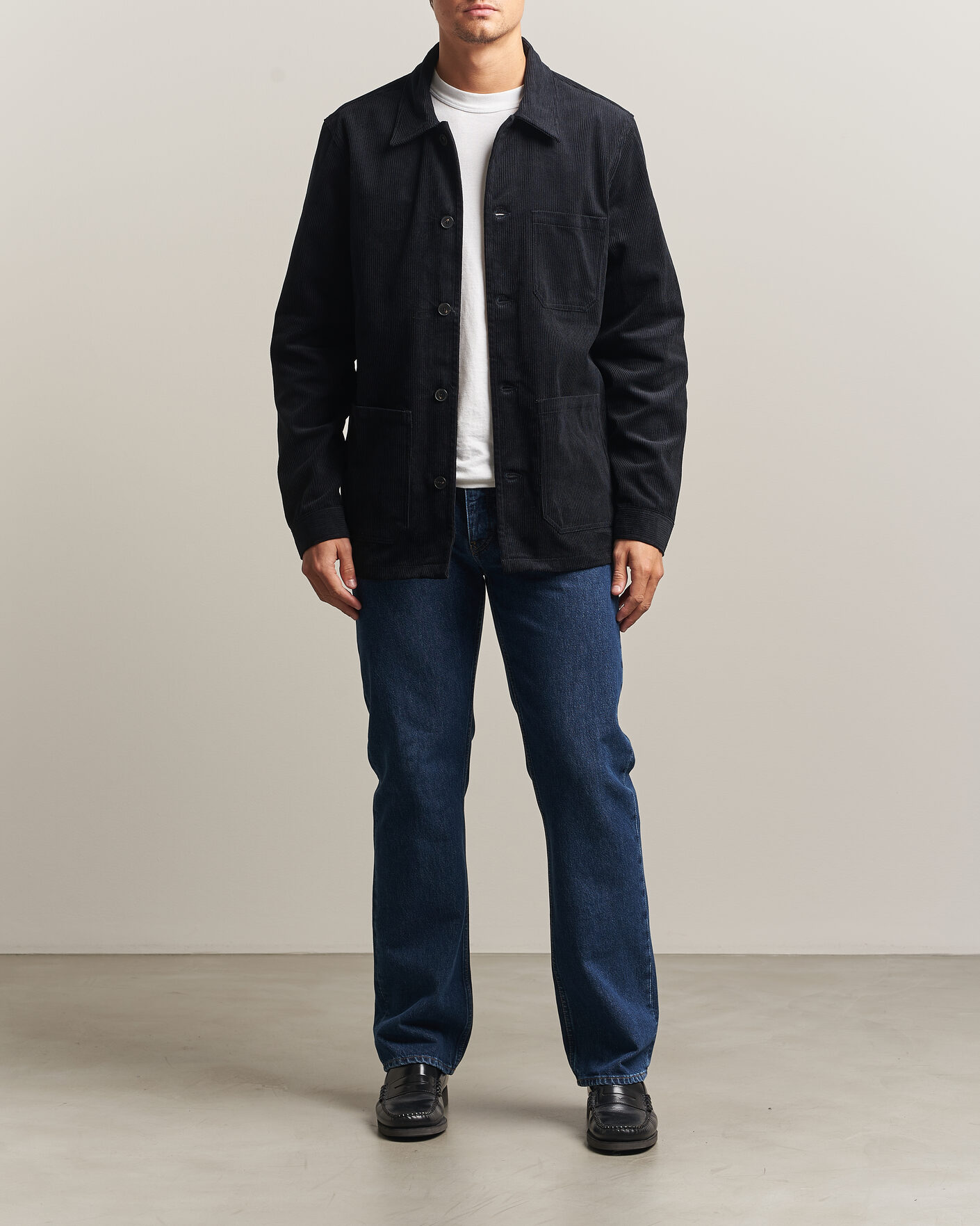 Mies | Kauluspaidat | A Day's March | Original Corduroy Overshirt Black