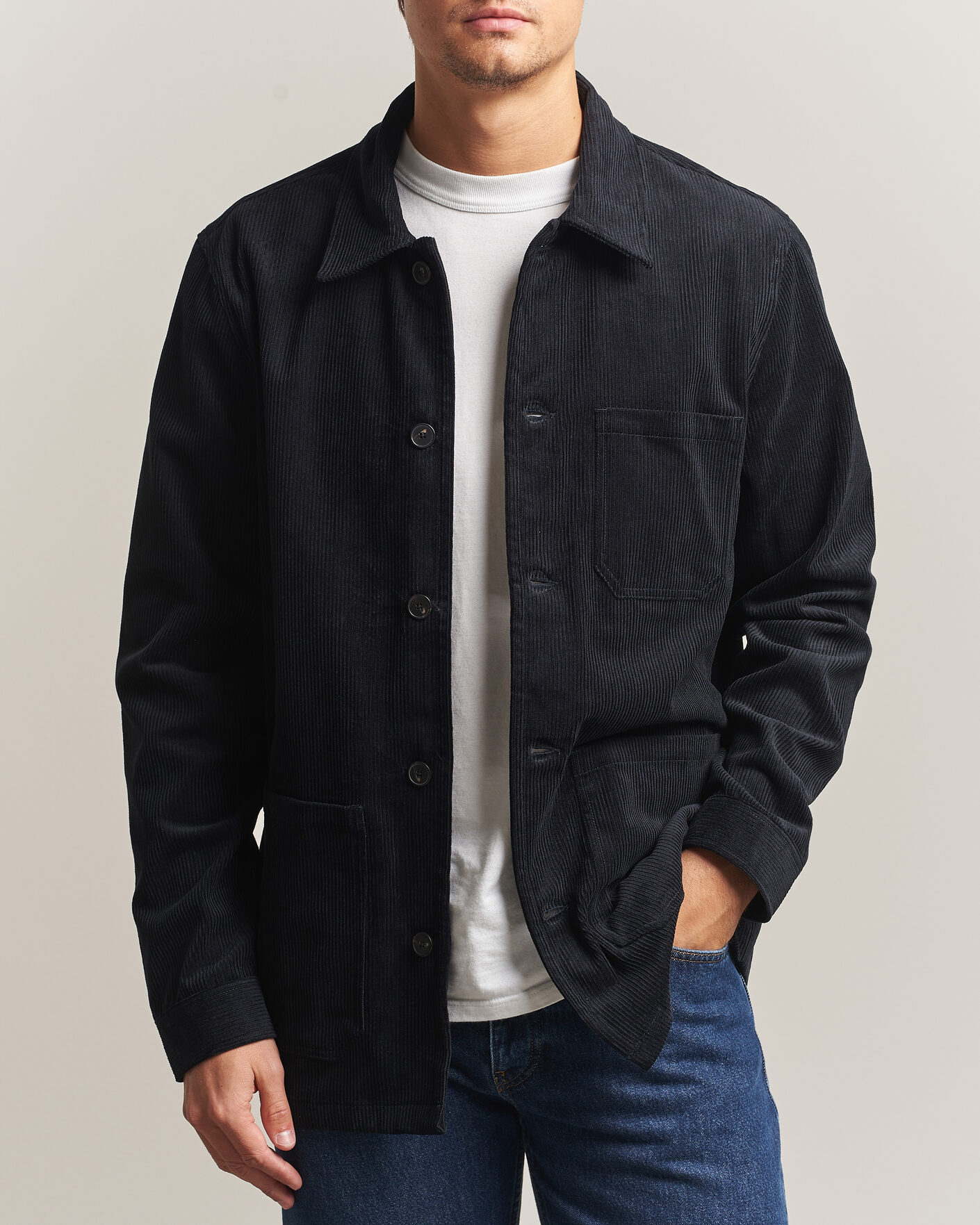 Mies | Kauluspaidat | A Day's March | Original Corduroy Overshirt Black