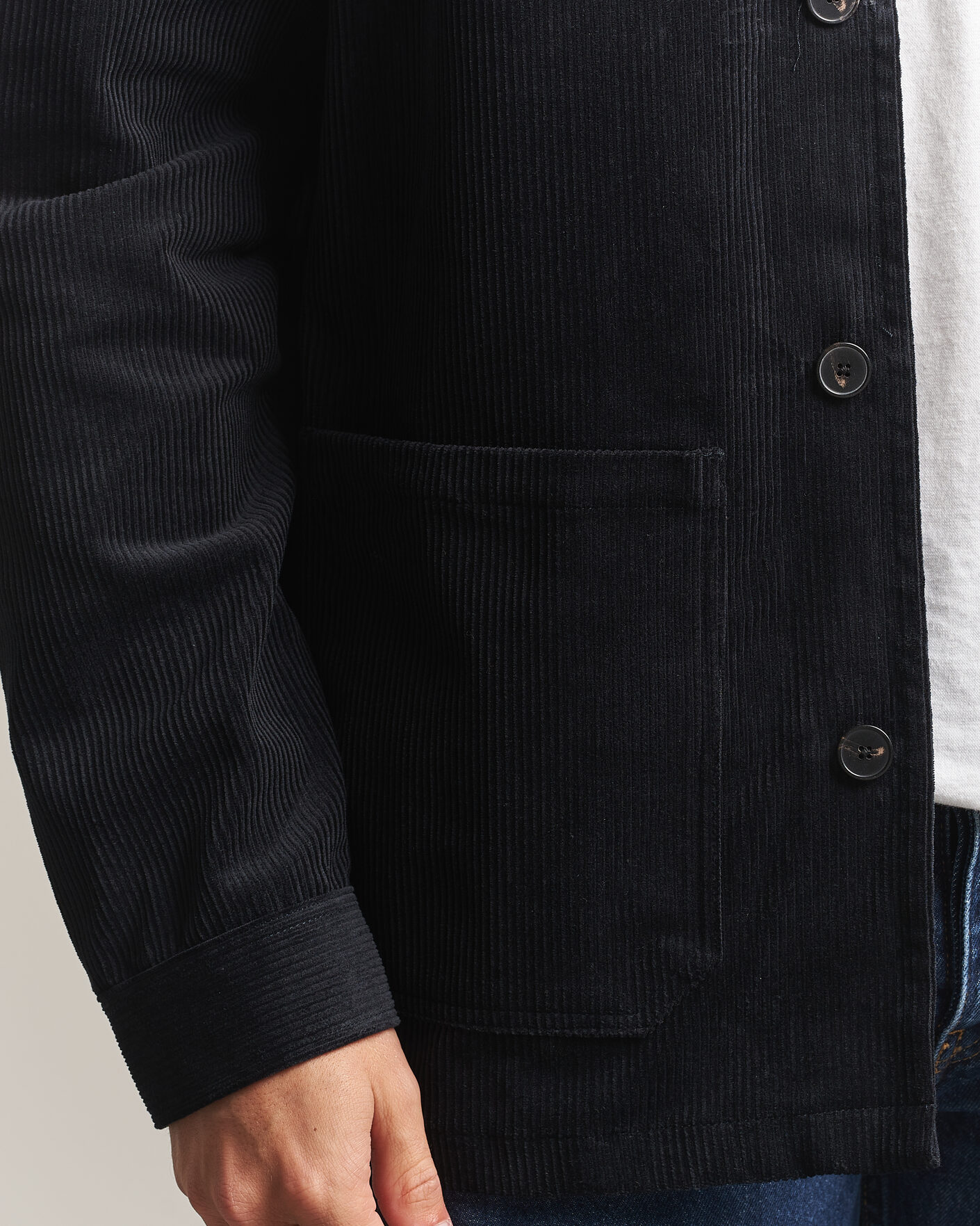 Mies | Kauluspaidat | A Day's March | Original Corduroy Overshirt Black