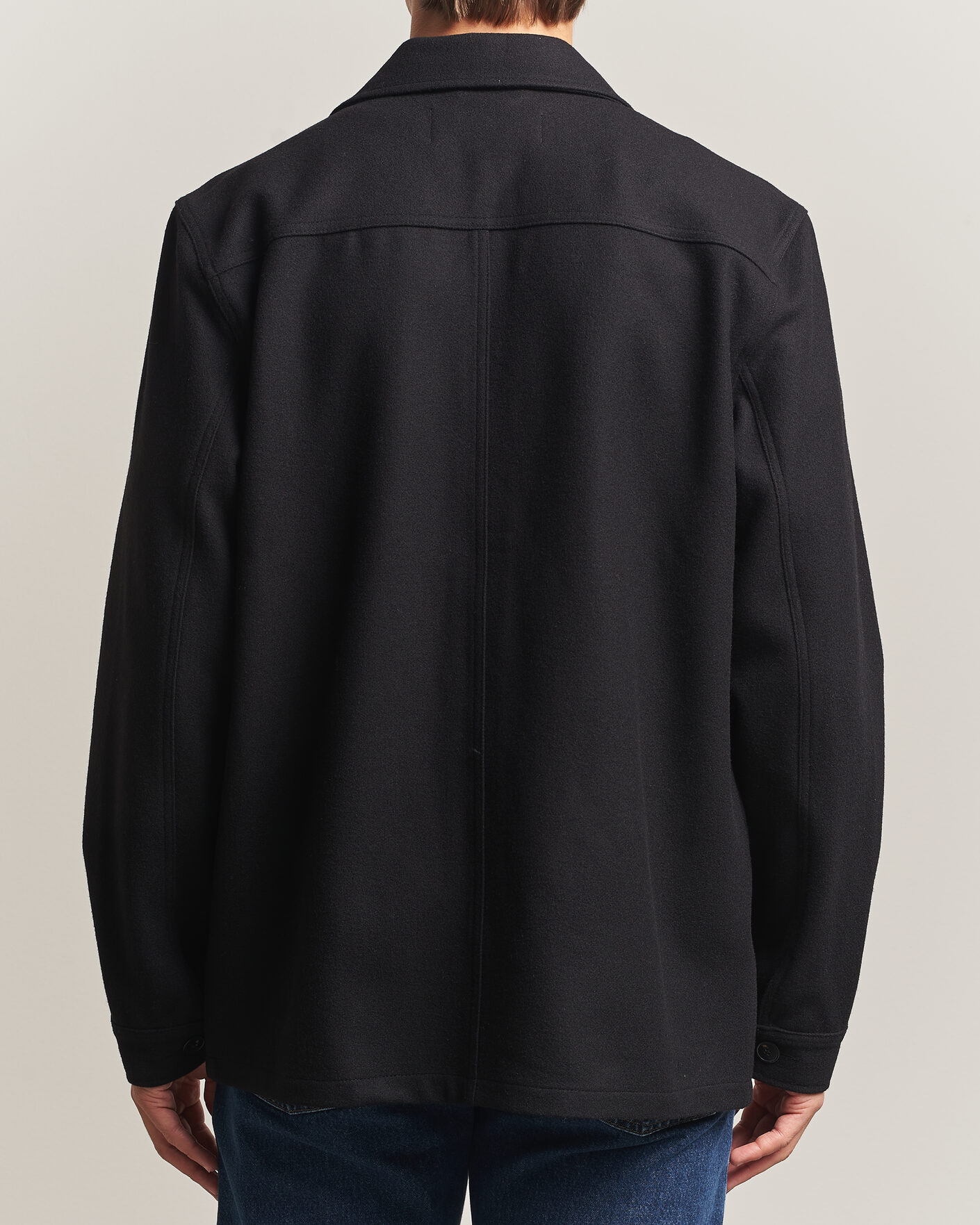 Mies | Kauluspaidat | A Day's March | Original Wool Overshirt Black