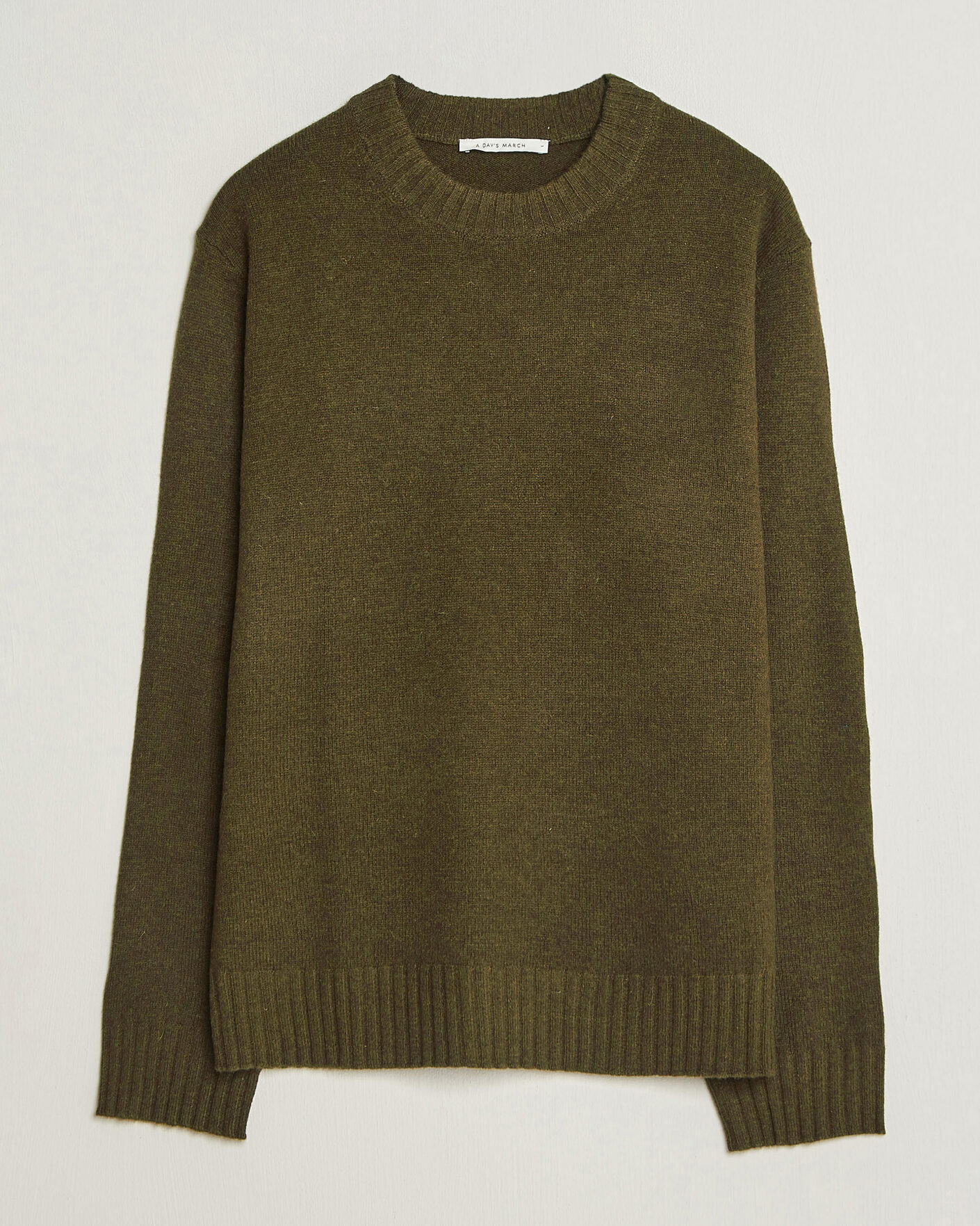 Mies | Puserot | A Day's March | Marlow Lambswool Sweater Forest Green