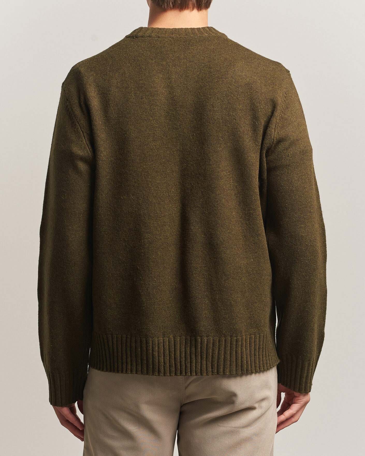 Mies | Puserot | A Day's March | Marlow Lambswool Sweater Forest Green