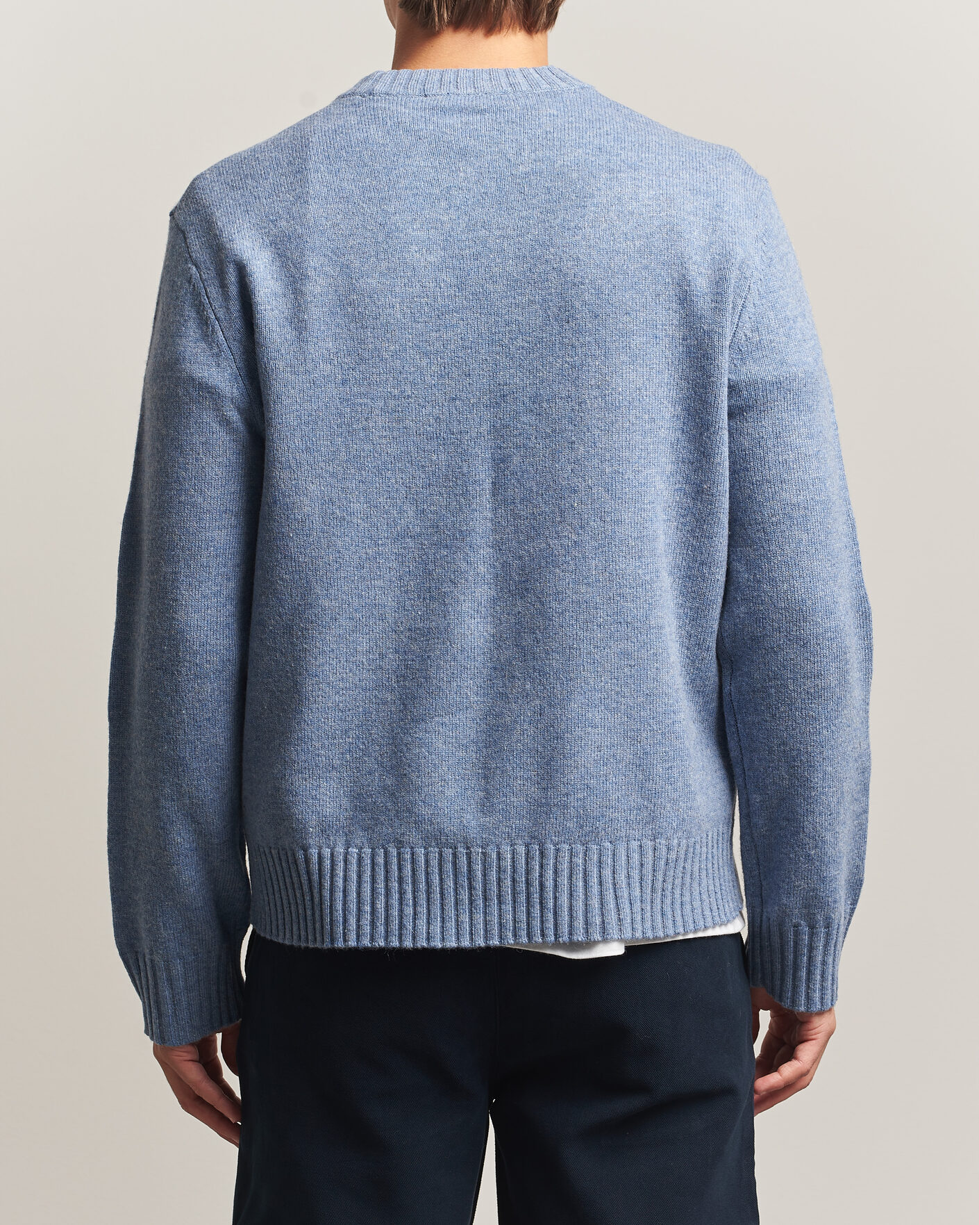 Mies | Puserot | A Day's March | Marlow Lambswool Sweater Misty Blue
