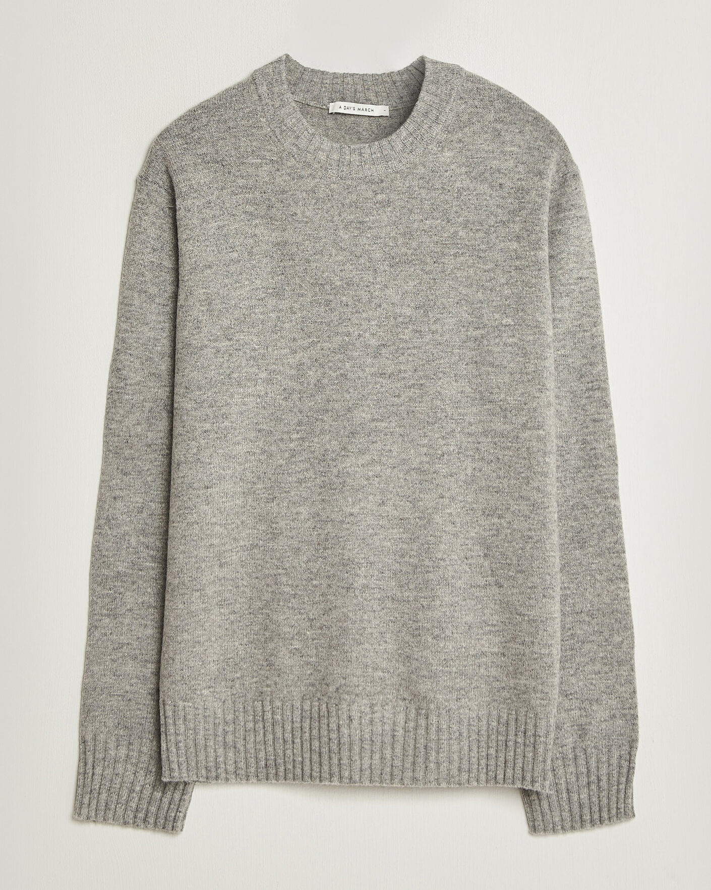 Mies | Puserot | A Day's March | Marlow Lambswool Sweater Grey Melange