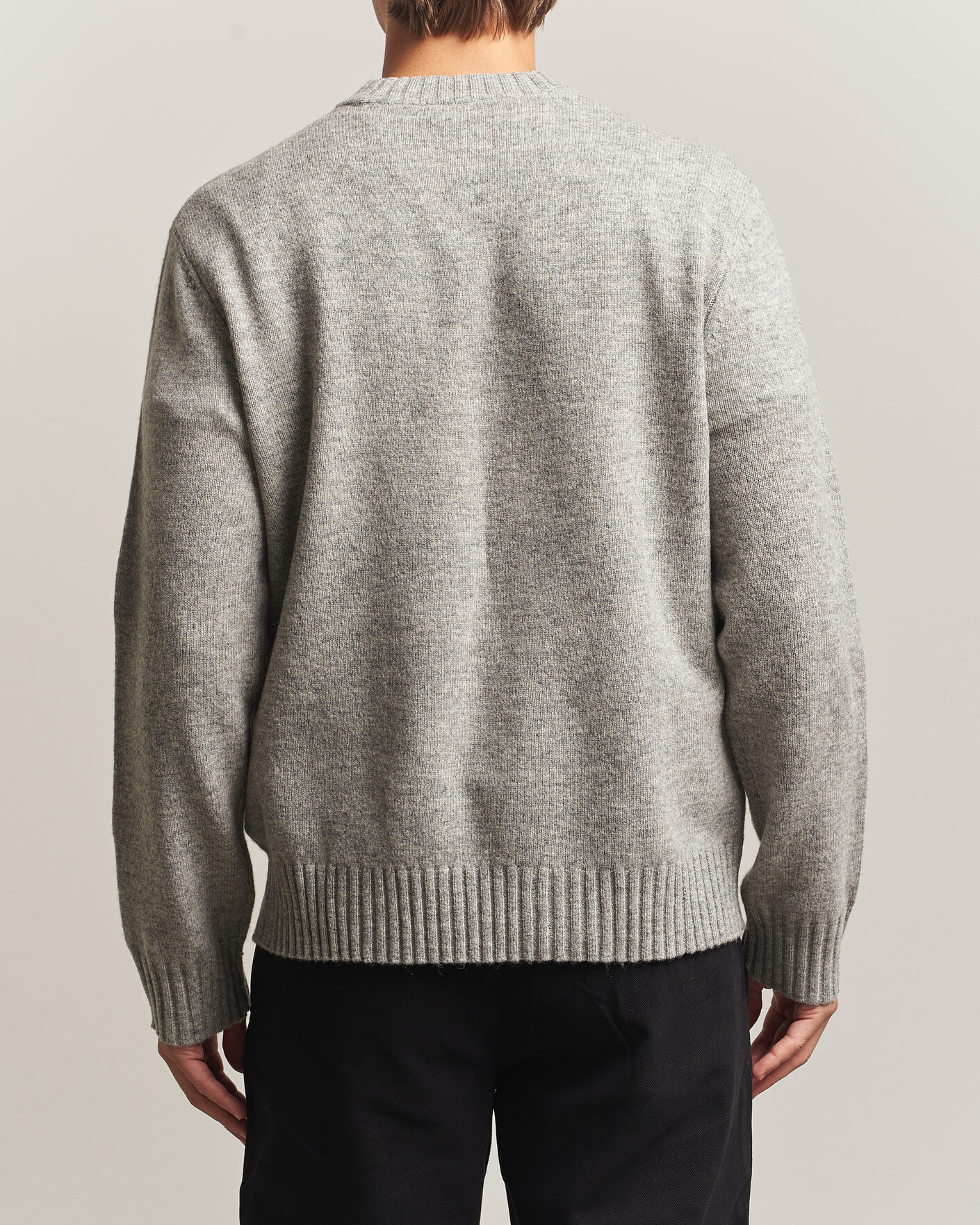 Mies | Puserot | A Day's March | Marlow Lambswool Sweater Grey Melange
