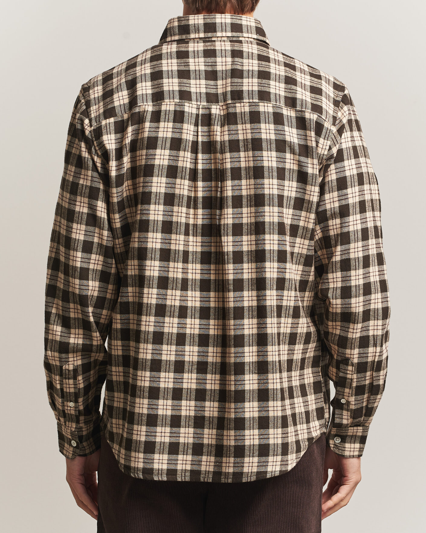 Mies | Kauluspaidat | A Day's March | Classic Checked Flannel Shirt Brown/Sand