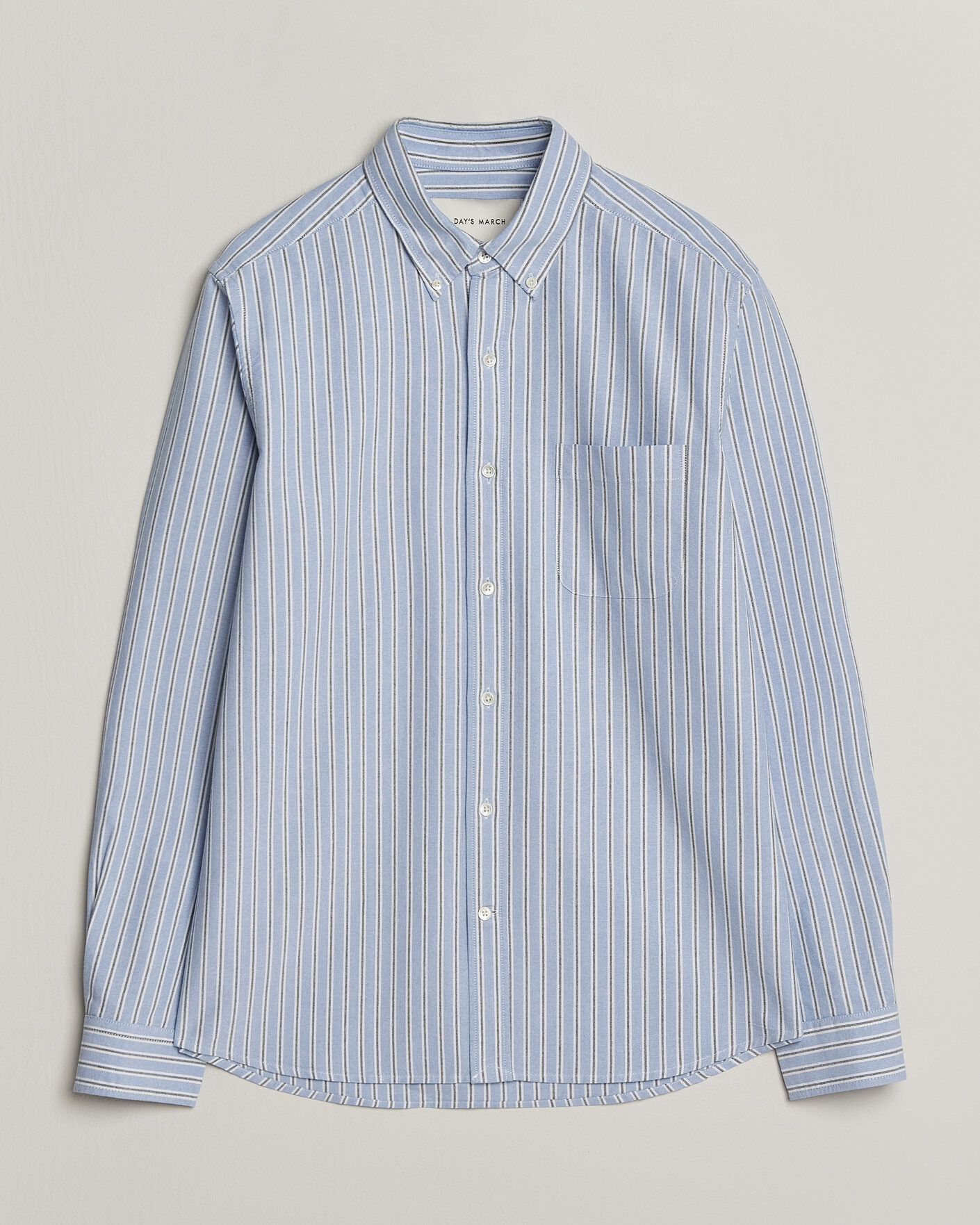 Mies | Kauluspaidat | A Day's March | Classic Flag Striped Oxford Shirt White/Blue/Black