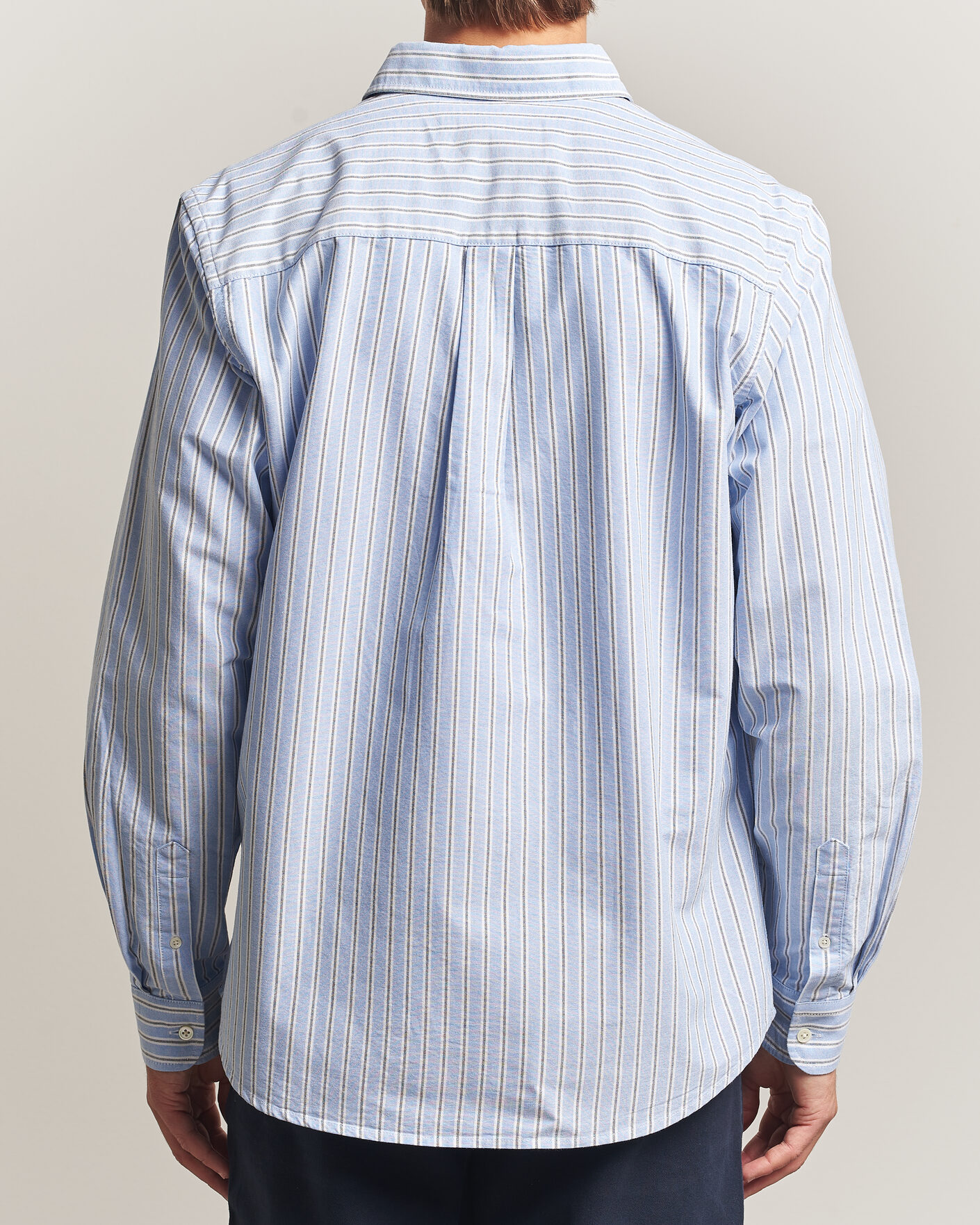 Mies | Kauluspaidat | A Day's March | Classic Flag Striped Oxford Shirt White/Blue/Black