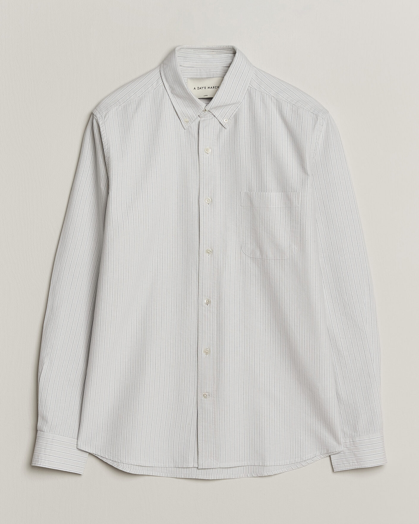 Mies | Kauluspaidat | A Day's March | Classic Flag Striped Oxford Shirt Grey/White