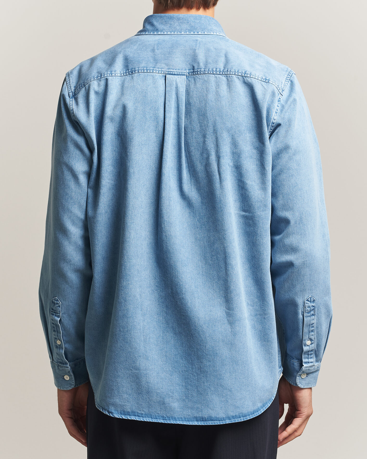 Mies | Kauluspaidat | A Day's March | Original Button Down Denim Shirt Light Blue