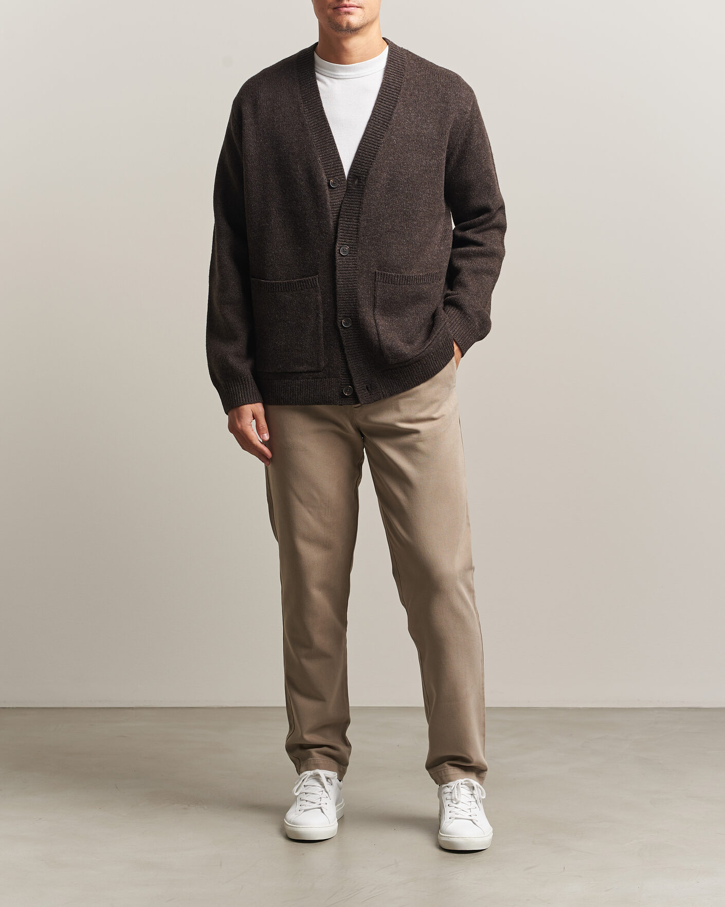 Mies | Housut | A Day's March | Miller Cotton/Lyocell Trousers Greige