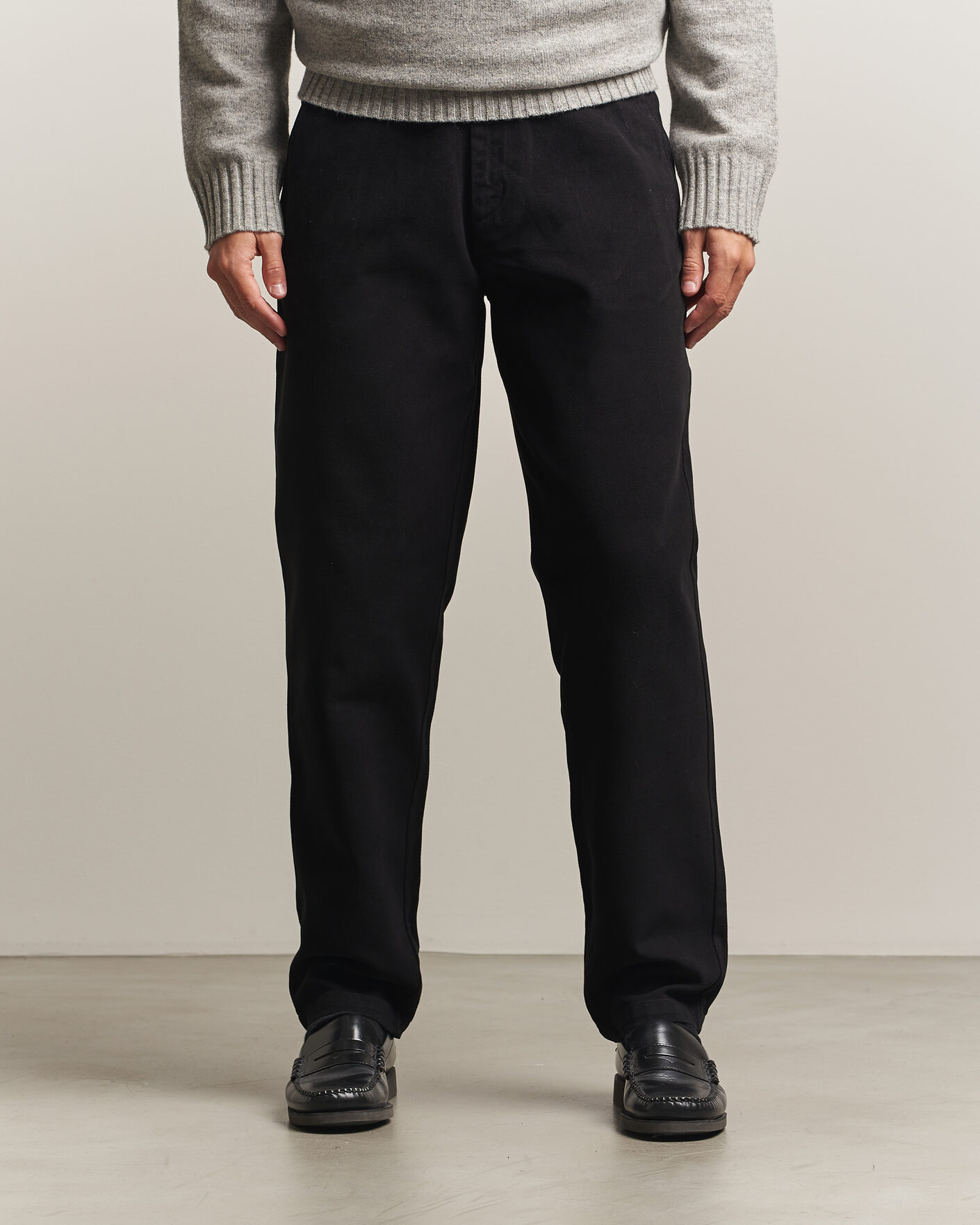 Mies | Housut | A Day's March | Miller Cotton/Lyocell Trousers Black