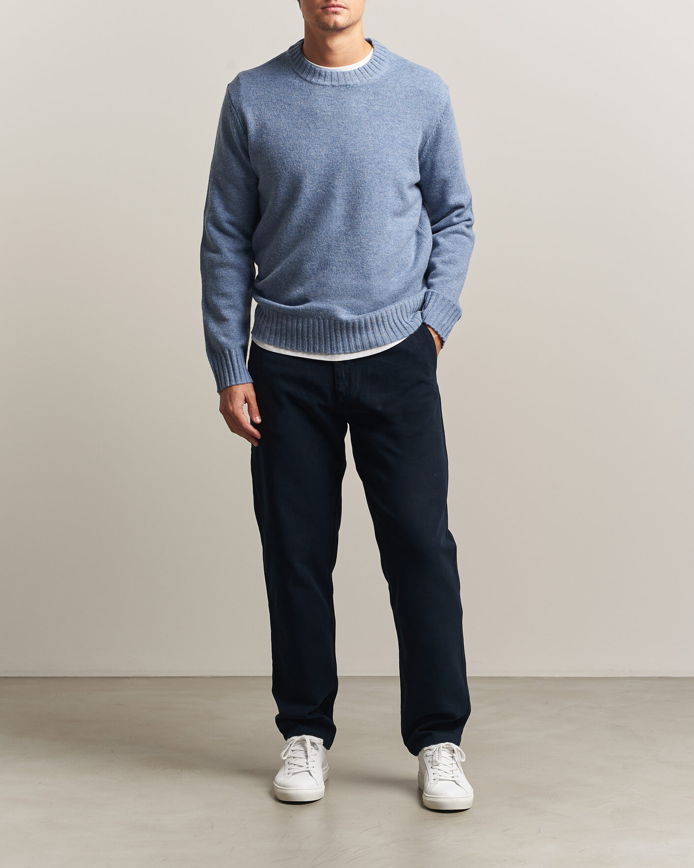Mies | Housut | A Day's March | Miller Cotton/Lyocell Trousers Navy