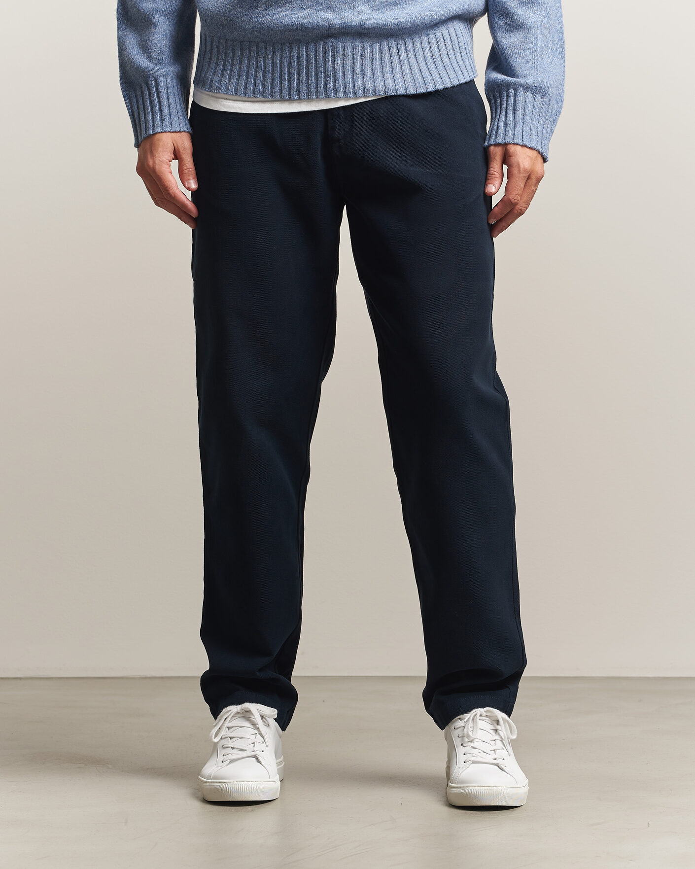 Mies | Housut | A Day's March | Miller Cotton/Lyocell Trousers Navy