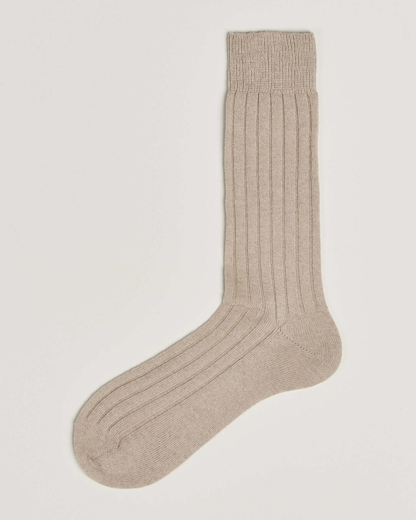 Mies | Alusvaatteet | Bresciani | Wool/Cashmere Ribbed Socks Beige