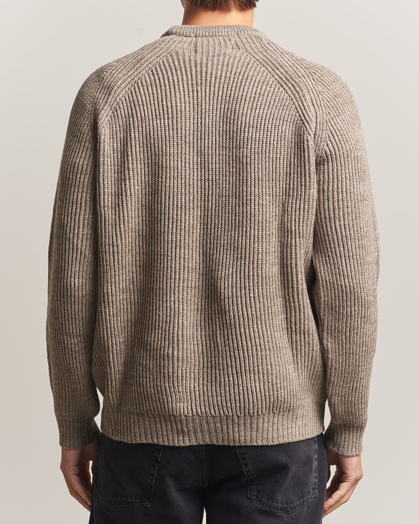 Mies | Puserot | Peregrine | Ford Knitted Wool Jumper Light Brown