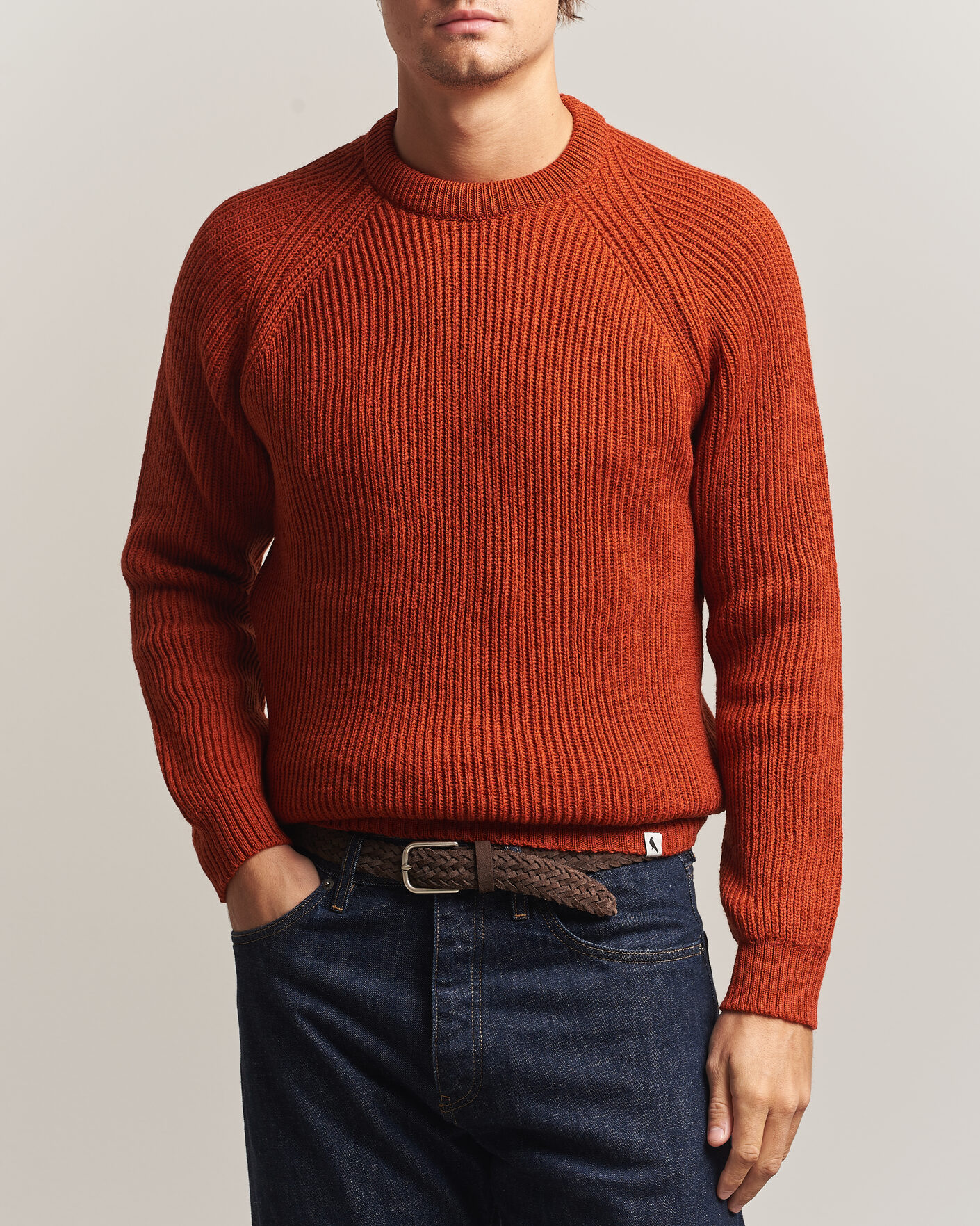Mies | Puserot | Peregrine | Ford Knitted Wool Jumper Orange