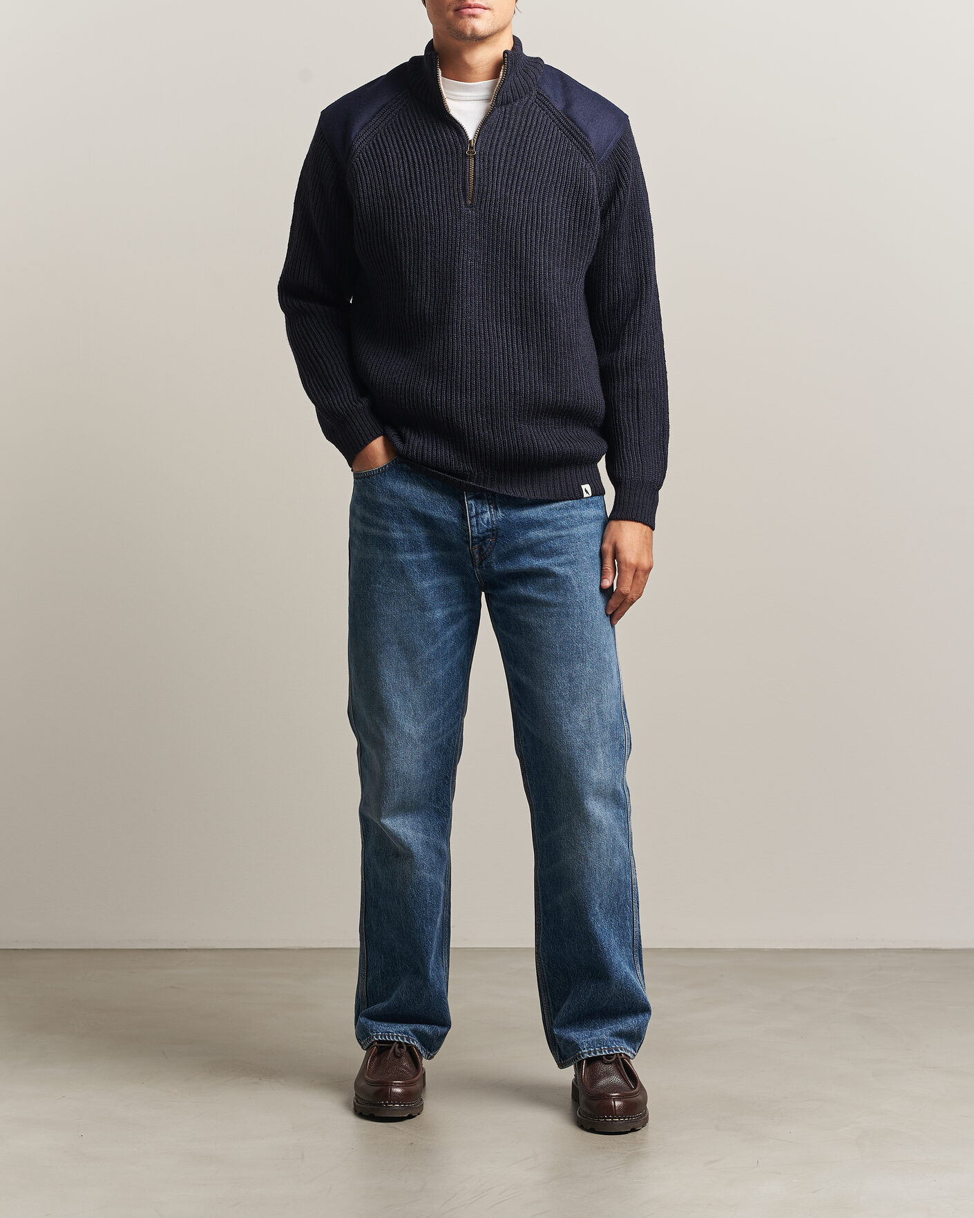 Mies | Puserot | Peregrine | Foxton Quarter Zip Jumperr Navy