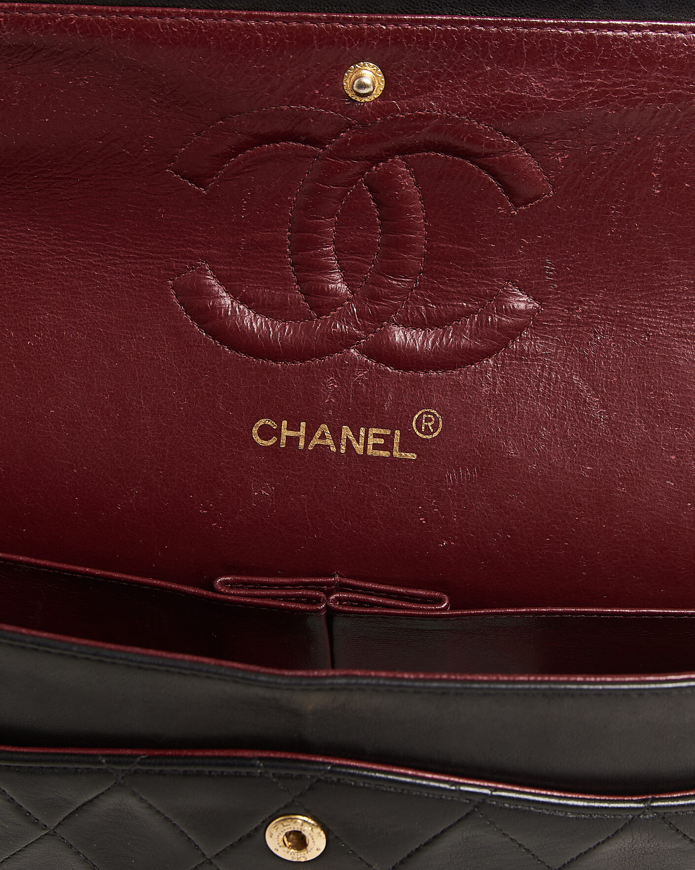 Mies | Pre-Owned & Vintage Bags | Chanel Pre-Owned | Classic Medium Double Flap Bag Lambskin Black
