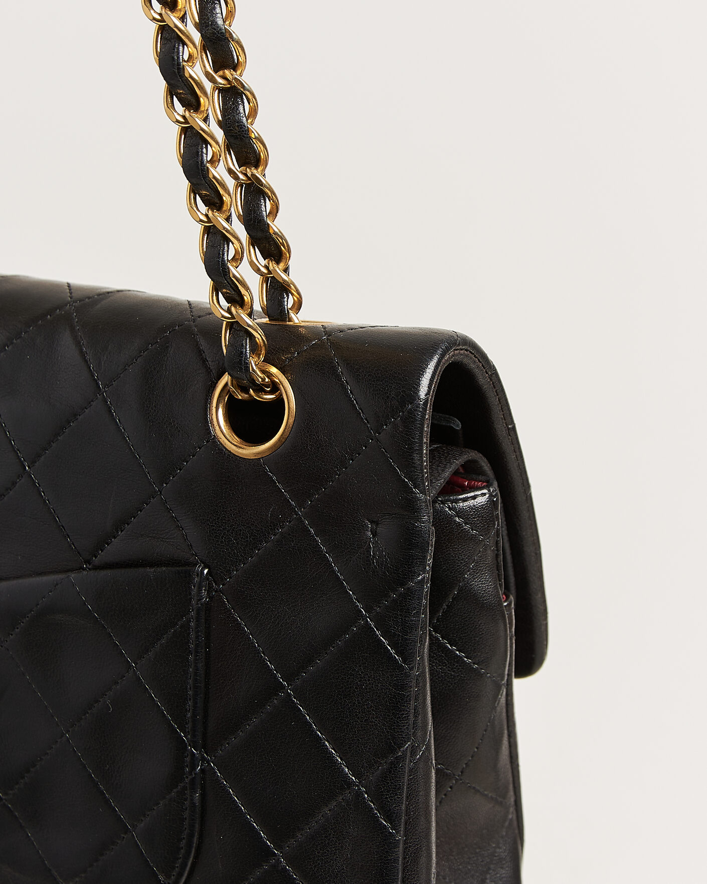 Mies | Pre-Owned & Vintage Bags | Chanel Pre-Owned | Classic Medium Double Flap Bag Lambskin Black