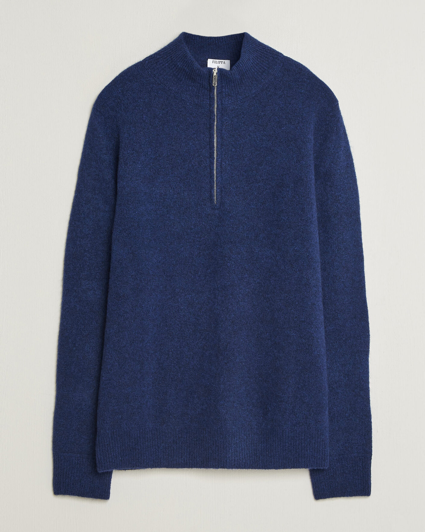 Mies | Puserot | Filippa K | Andrew Yak Knitted Half Zip Deep Blue