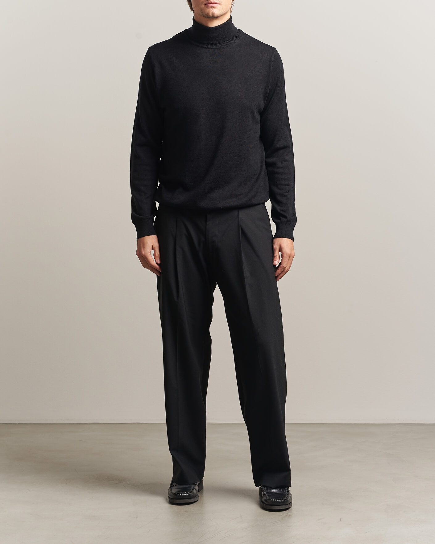 Mies | Puserot | Filippa K | Merino Knitted Turtleneck Black