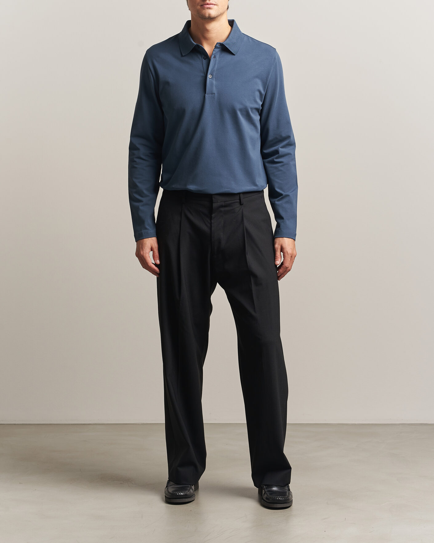 Mies | Pikeet | Filippa K | Luke Lycra Polo Shirt Stone Blue