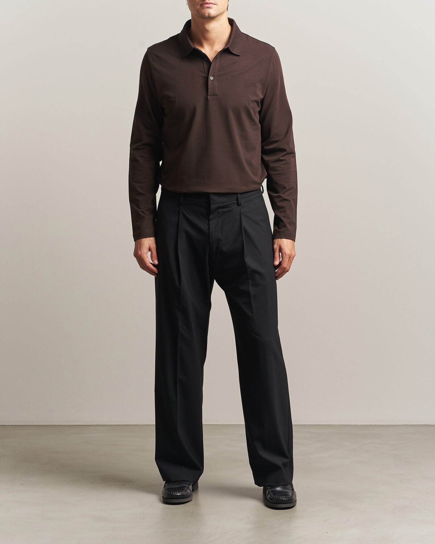 Mies | Pikeet | Filippa K | Luke Lycra Polo Shirt Dark Chocolate