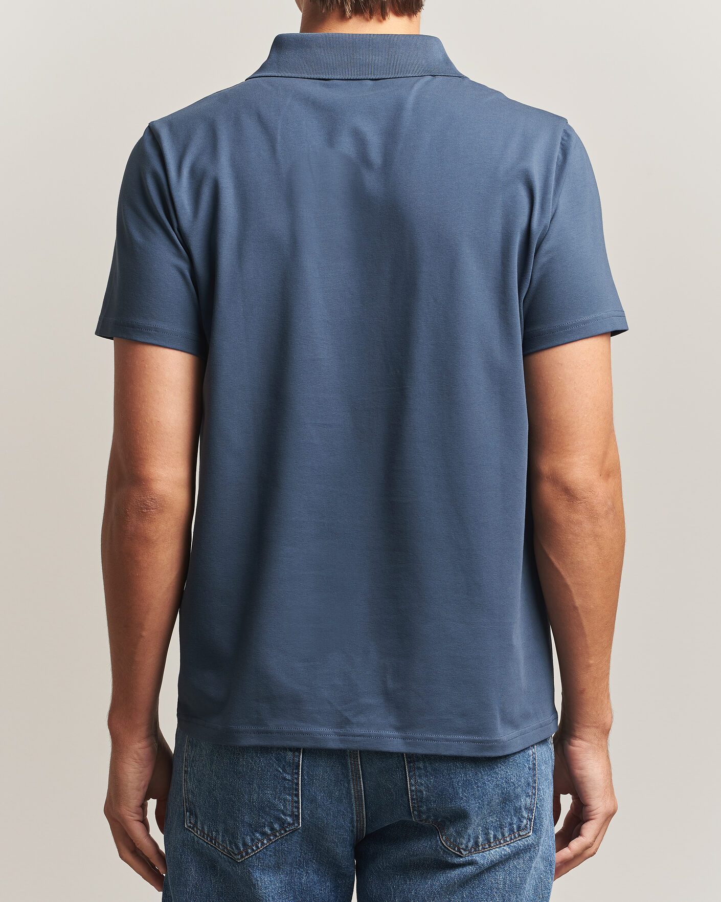 Mies | Pikeet | Filippa K | Soft Lycra Polo T-Shirt Stone Blue