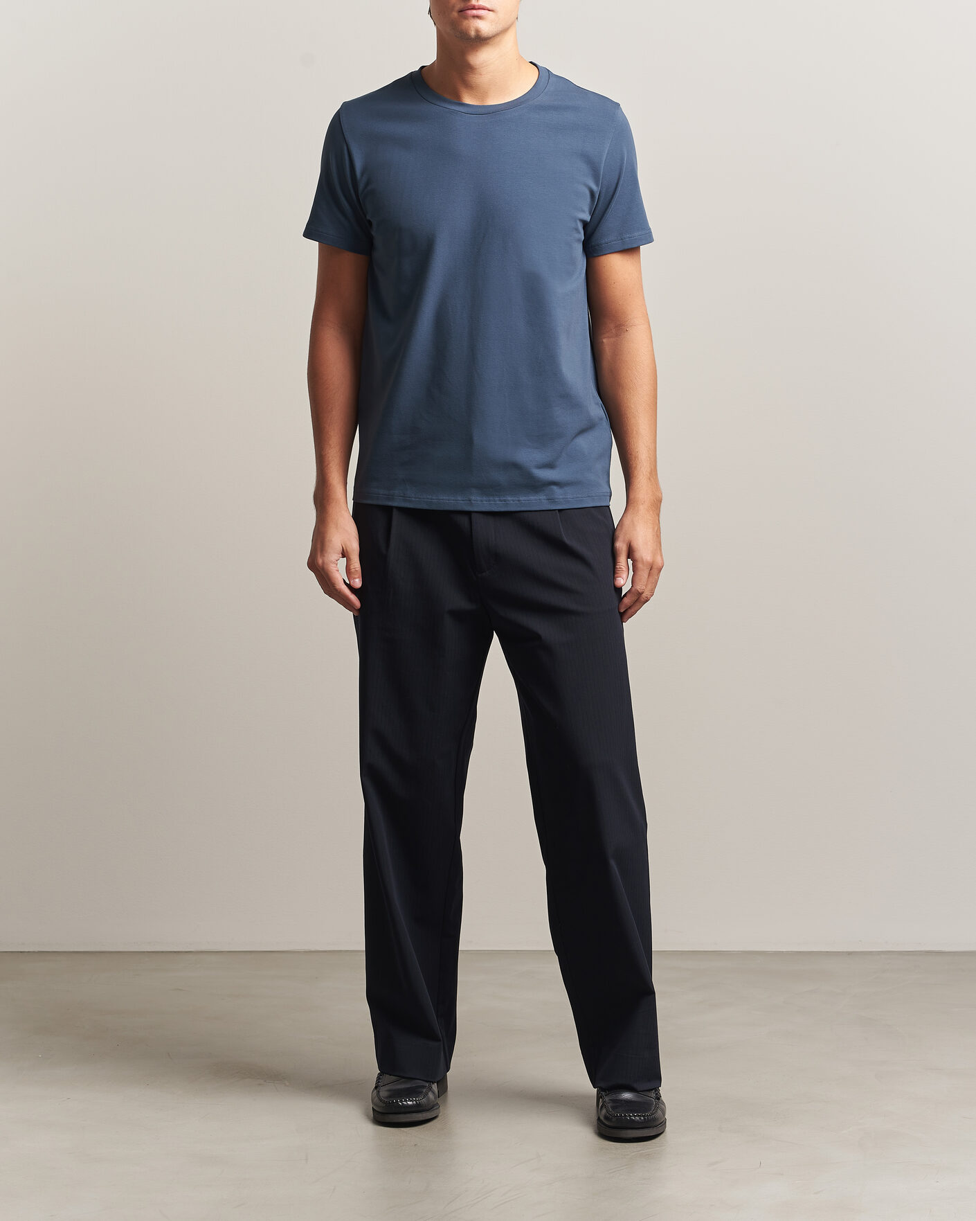 Mies | T-paidat | Filippa K | Soft Lycra T-Shirt Stone Blue