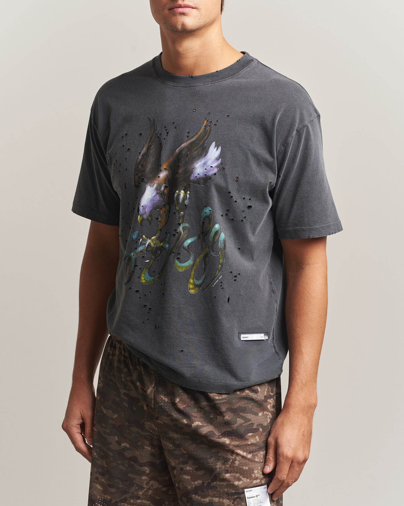 Mies | T-paidat | Satisfy | MothTech T-Shirt Aged Black Eagle