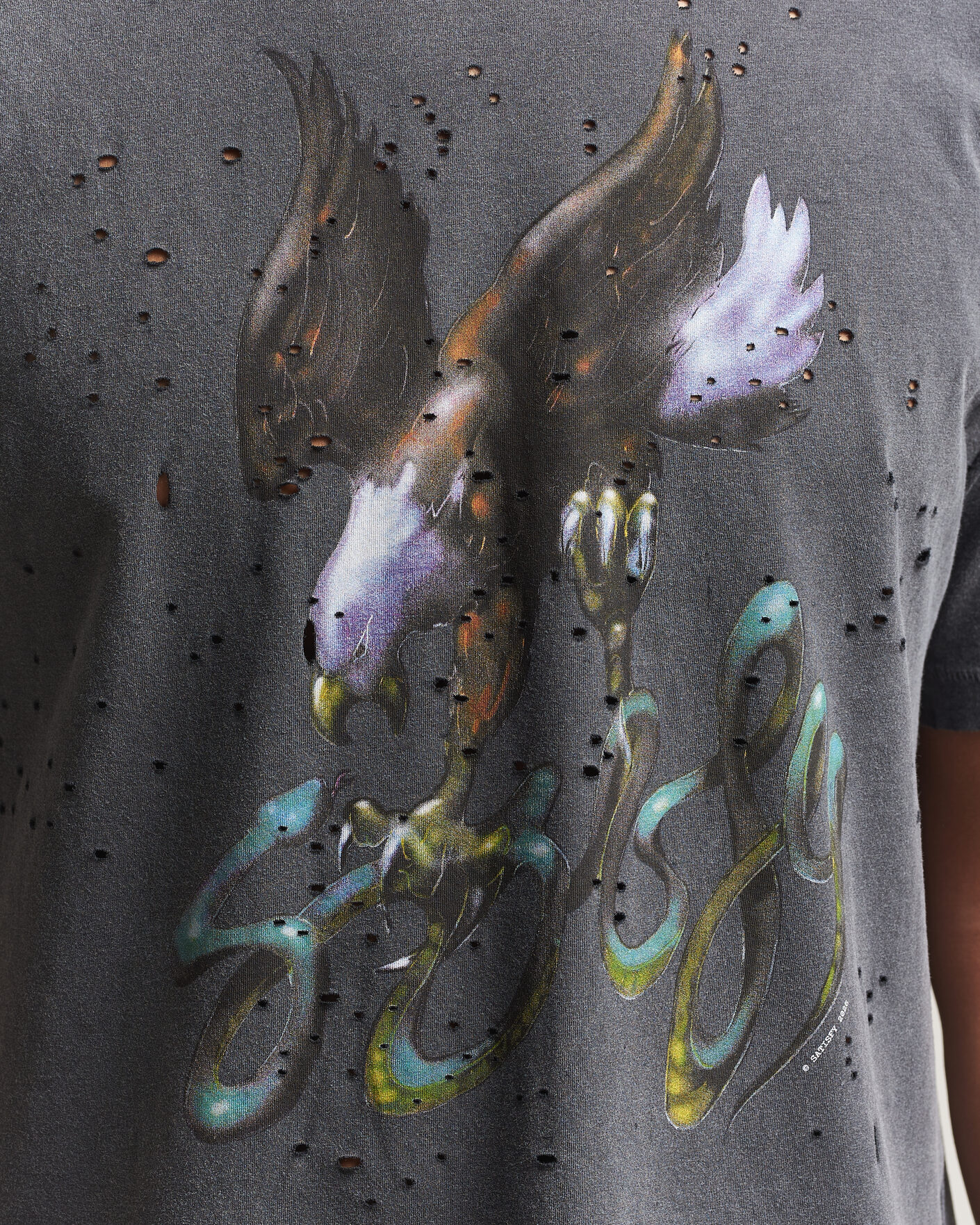 Mies | T-paidat | Satisfy | MothTech T-Shirt Aged Black Eagle