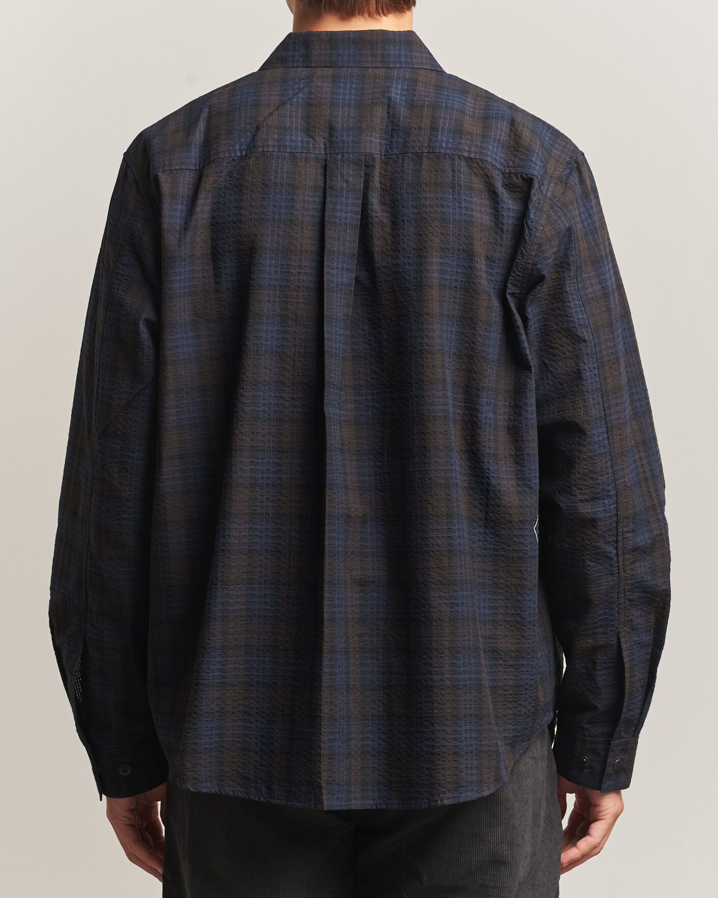 Mies | Kauluspaidat | Pas Normal Studios | Off-Race Seersucker Shirt Dark Navy