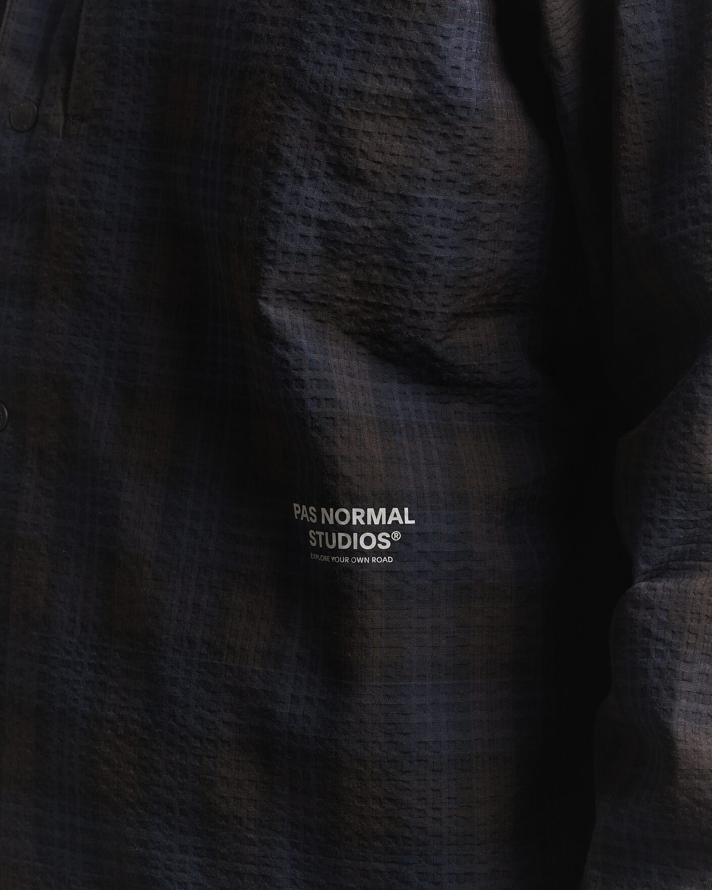 Mies | Kauluspaidat | Pas Normal Studios | Off-Race Seersucker Shirt Dark Navy