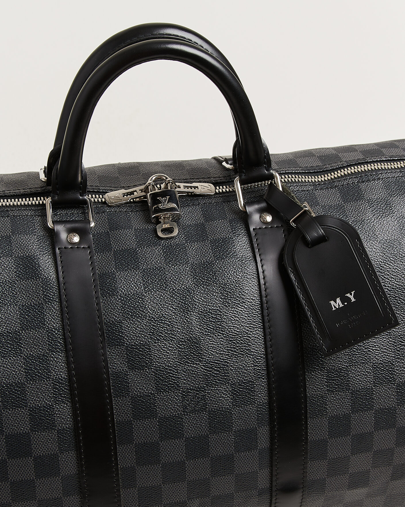 Mies | Pre-Owned & Vintage Bags | Louis Vuitton Pre-Owned | Keepall Bandouliére 55 Damier Graphite