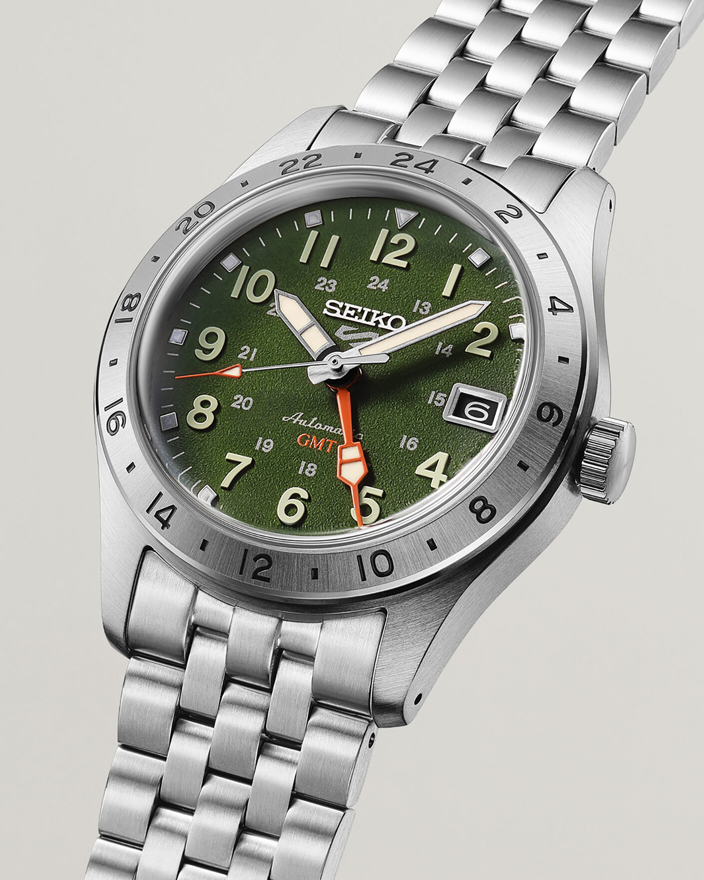 Mies | Seiko 5 Sports Automatic GMT 39mm Green Dial | Seiko | 5 Sports Automatic GMT 39mm Green Dial