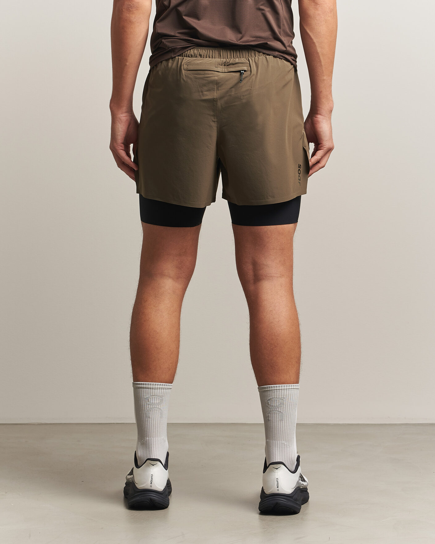 Mies | Shortsit | SOAR Running | Dual Run Shorts Khaki
