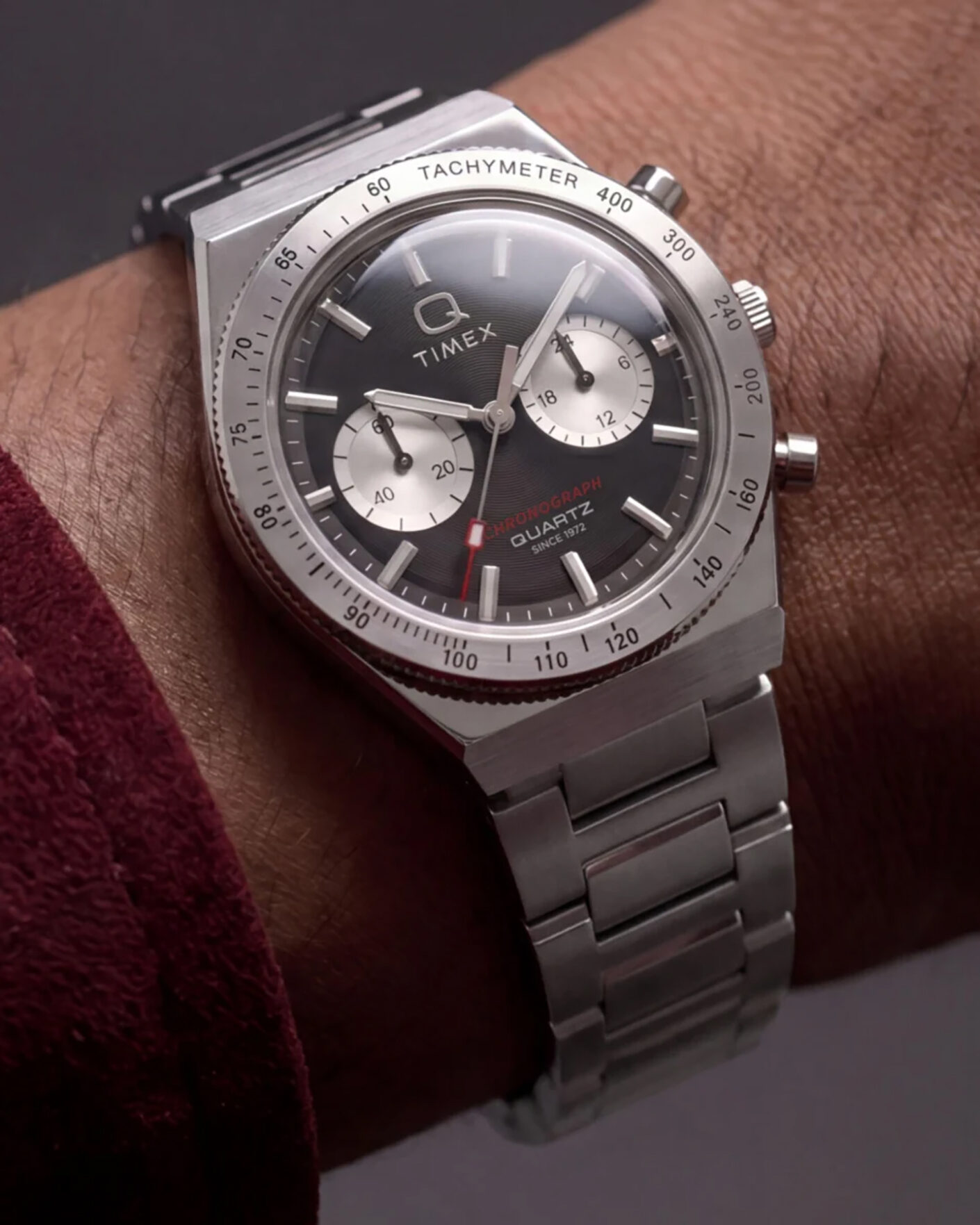 Mies | Timex Q Continental Chronograph 36mm Black Dial | Timex | Q Continental Chronograph 36mm Black Dial